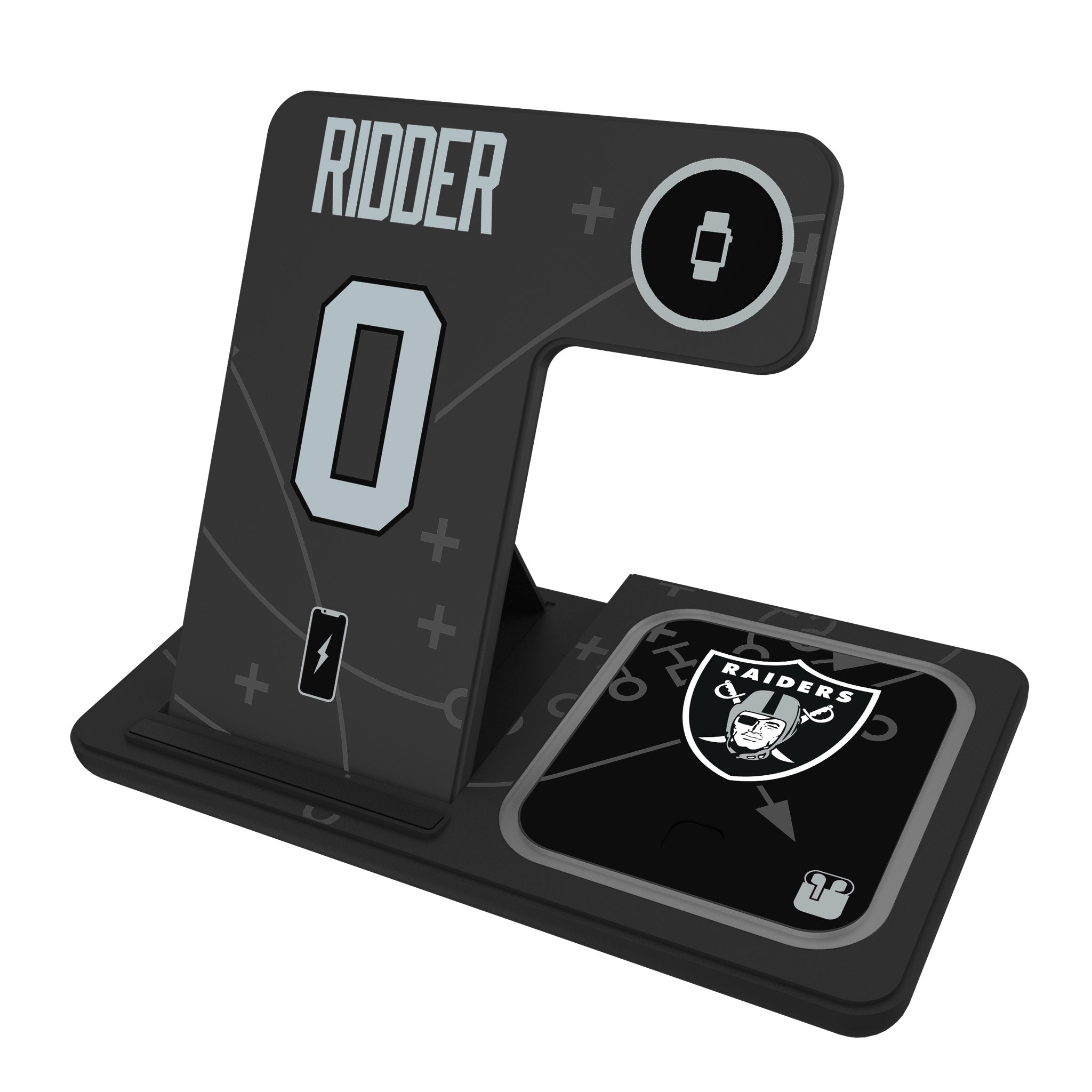 Desmond Ridder Las Vegas Raiders 0 Game Tactic 3 in 1 Charging Station - Sports Gifts, Sports Memorabilia, Sports Collectibles, Fan Shop