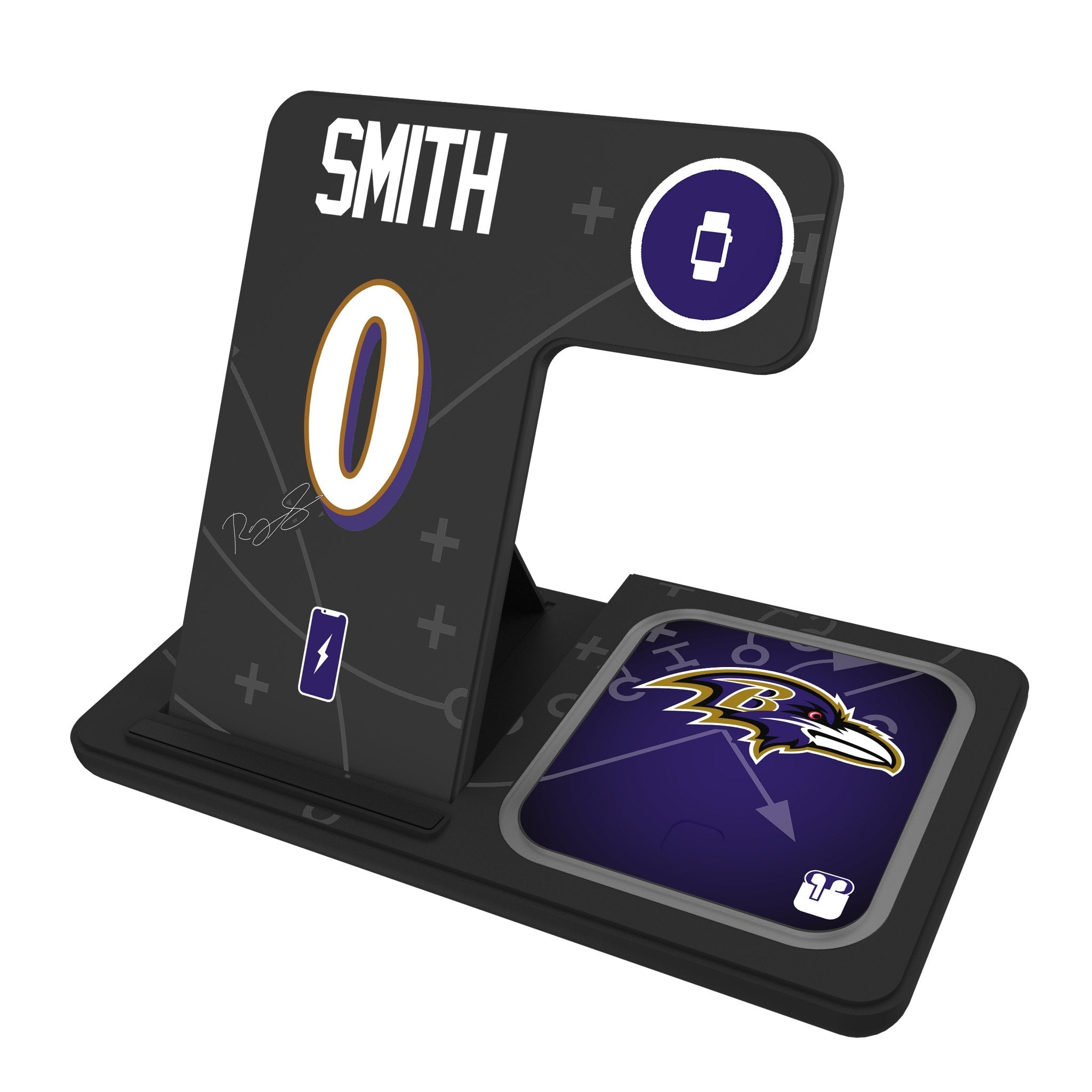 Roquan Smith Baltimore Ravens 0 Ready 3 in 1 Charging Station - Sports Gifts, Sports Memorabilia, Sports Collectibles, Fan Shop