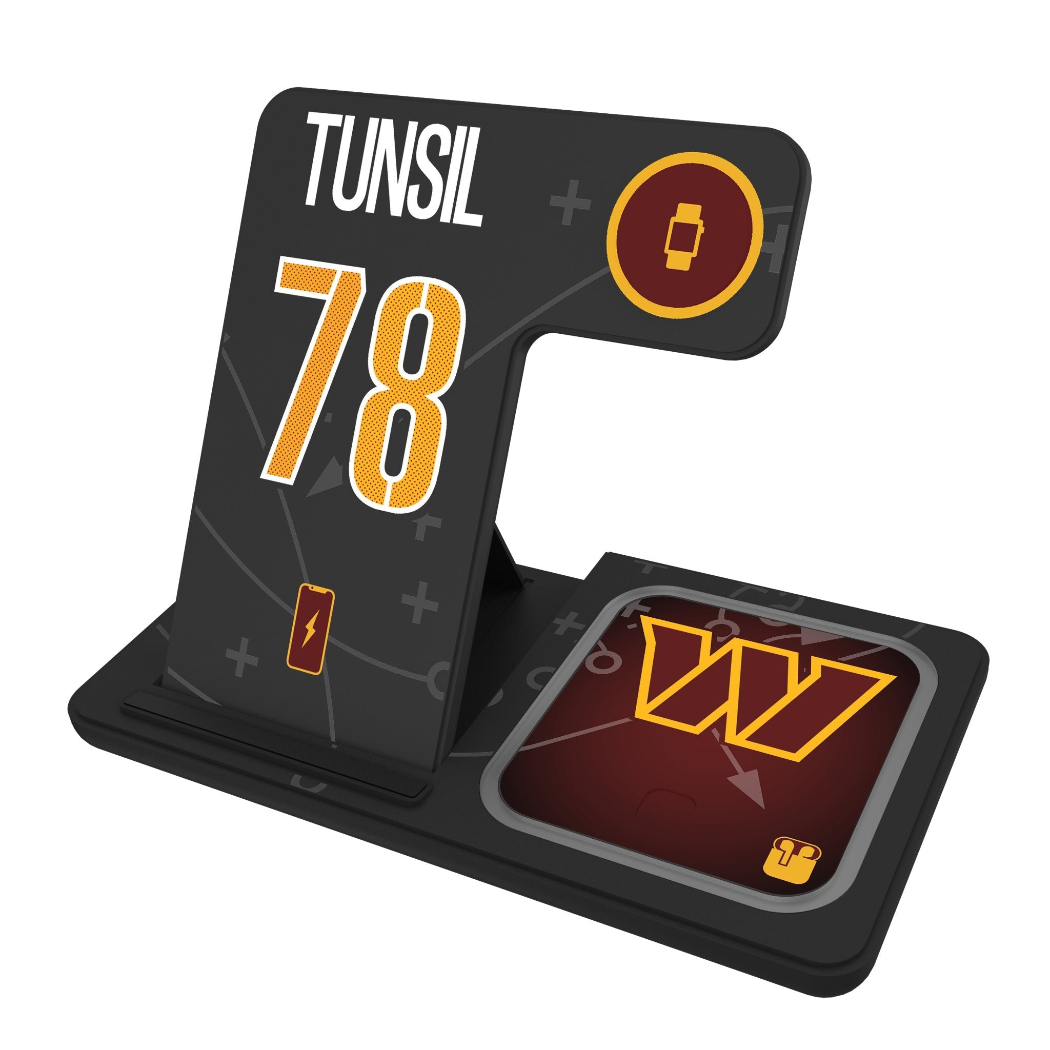 Laremy Tunsil Washington Commanders 78 Game Tactic 3 in 1 Charging Station - Sports Gifts, Sports Memorabilia, Sports Collectibles, Fan Shop
