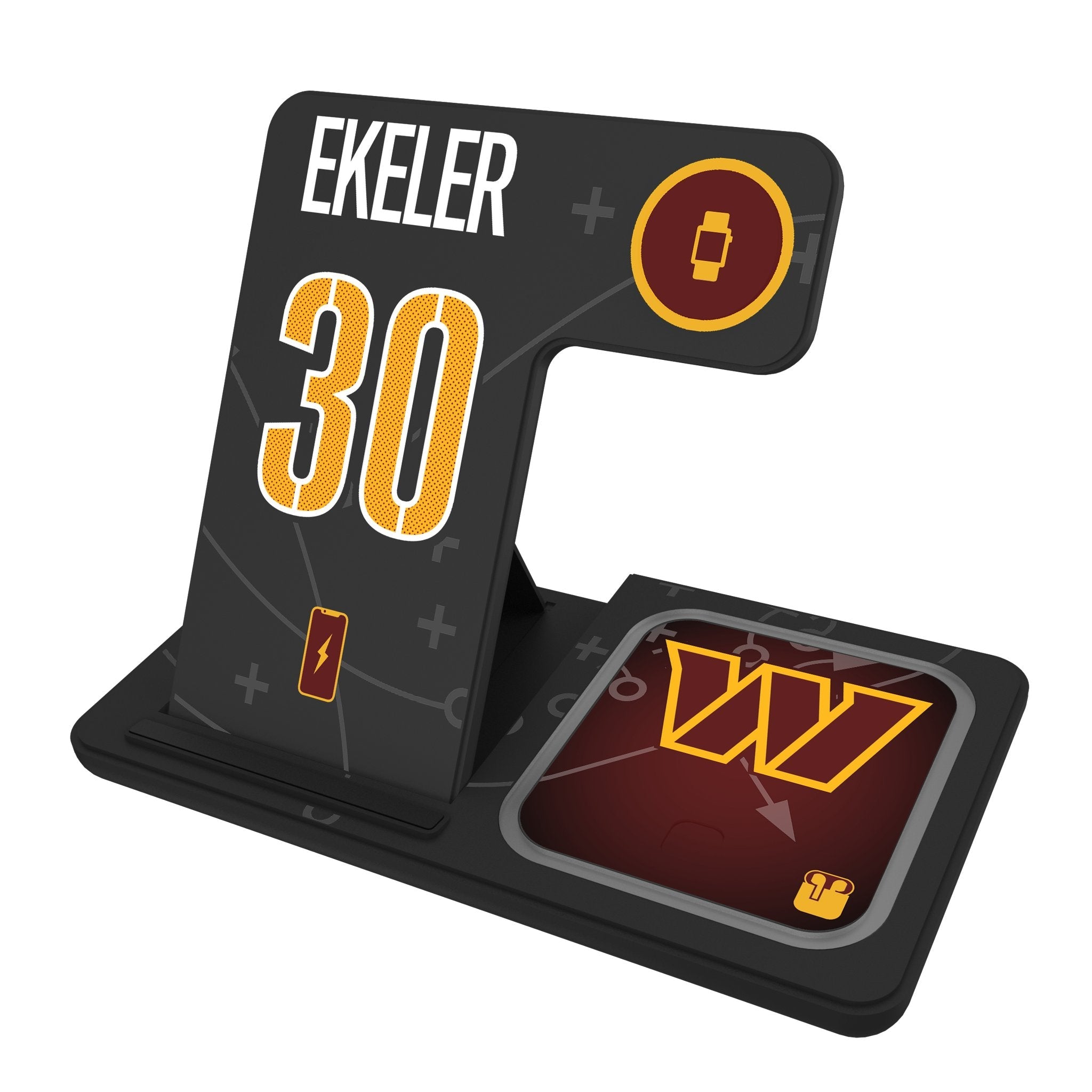 Austin Ekeler Washington Commanders 30 Ready 3 in 1 Charging Station - Sports Gifts, Sports Memorabilia, Sports Collectibles, Fan Shop