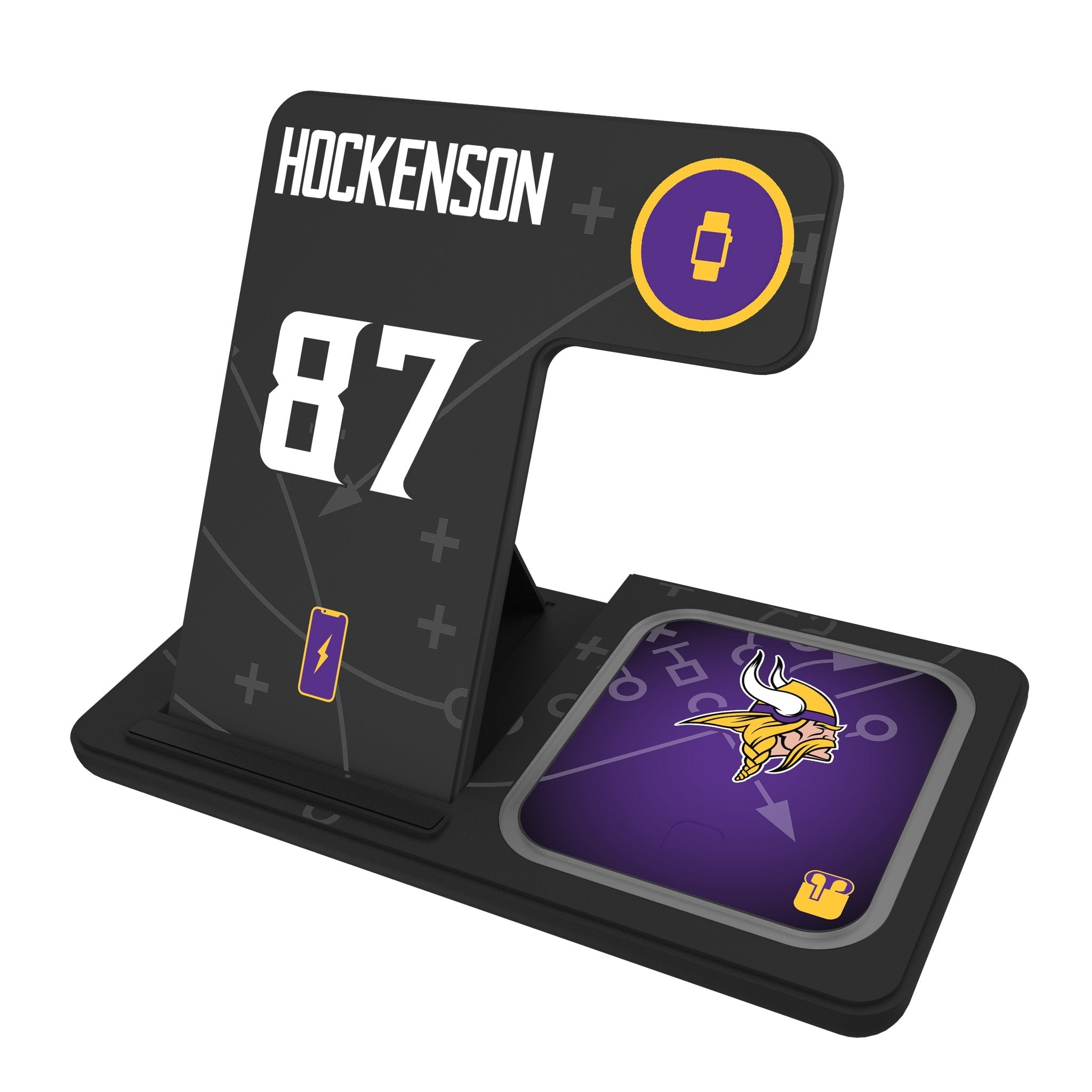T.J. Hockenson Minnesota Vikings 87 Ready 3 in 1 Charging Station - Sports Gifts, Sports Memorabilia, Sports Collectibles, Fan Shop