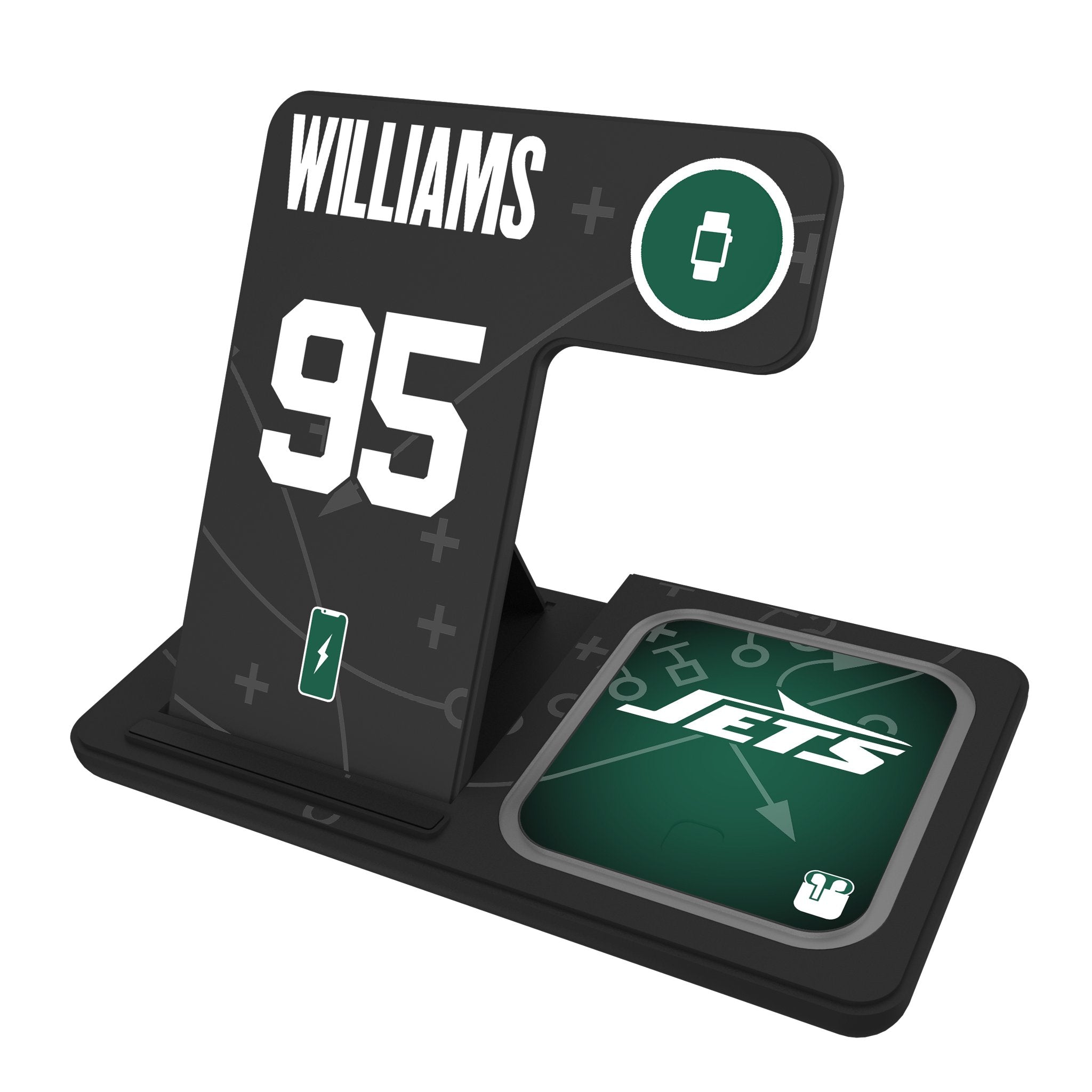Quinnen Williams New York Jets 95 Ready 3 in 1 Charging Station - Sports Gifts, Sports Memorabilia, Sports Collectibles, Fan Shop