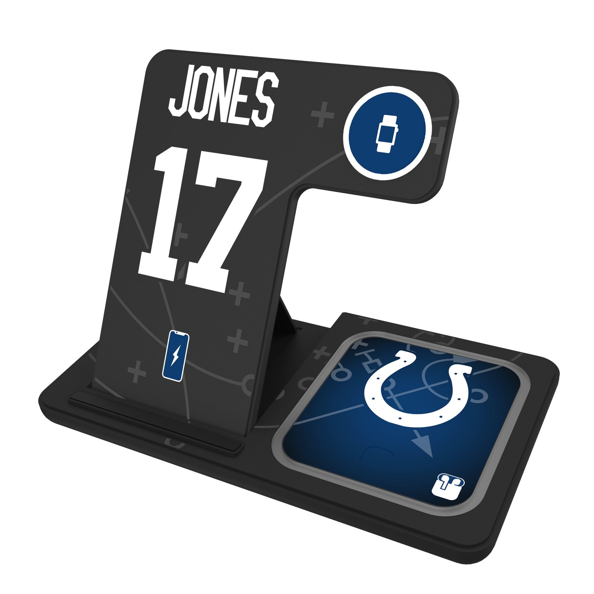 Daniel Jones Indianapolis Colts 17 Game Tactic 3 in 1 Charging Station - Sports Gifts, Sports Memorabilia, Sports Collectibles, Fan Shop