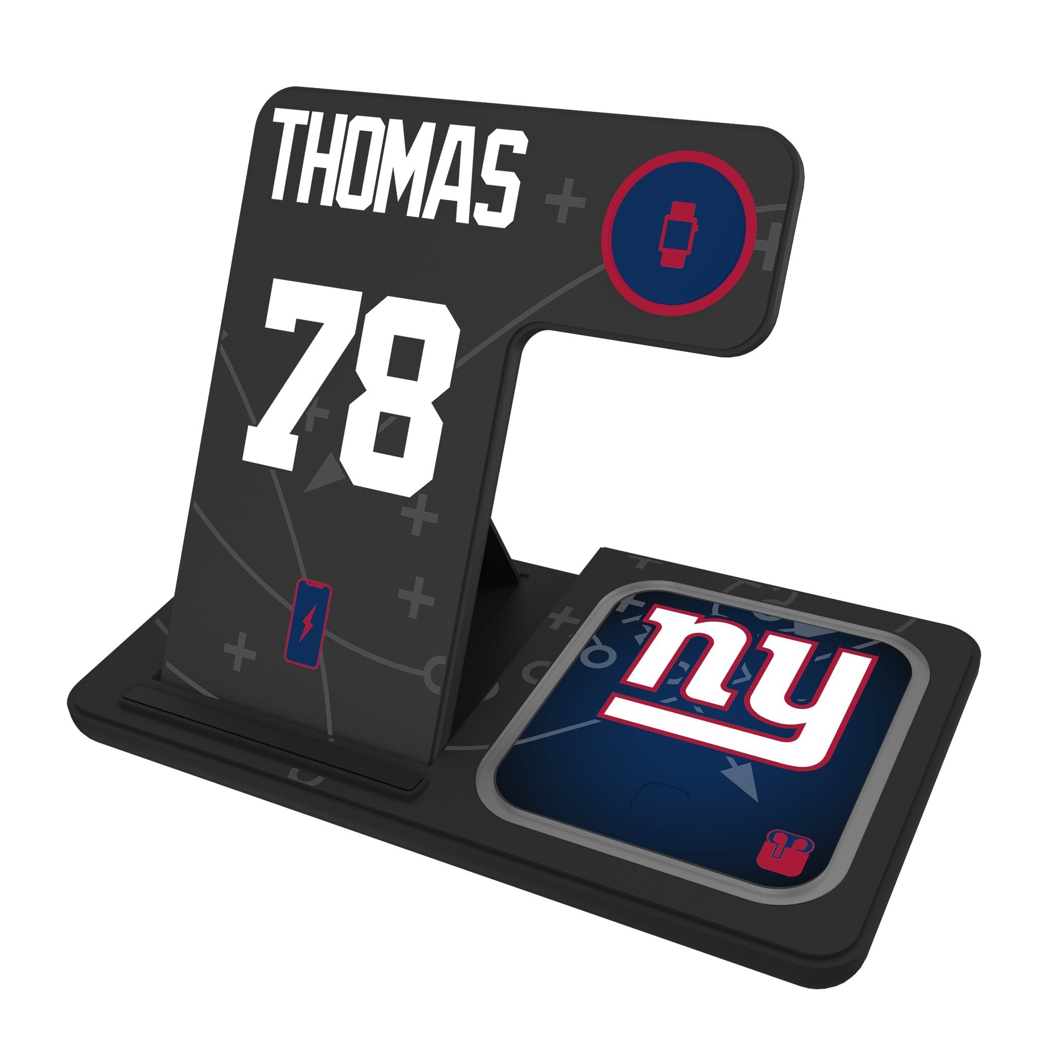 Andrew Thomas New York Giants 78 Ready 3 in 1 Charging Station - Sports Gifts, Sports Memorabilia, Sports Collectibles, Fan Shop