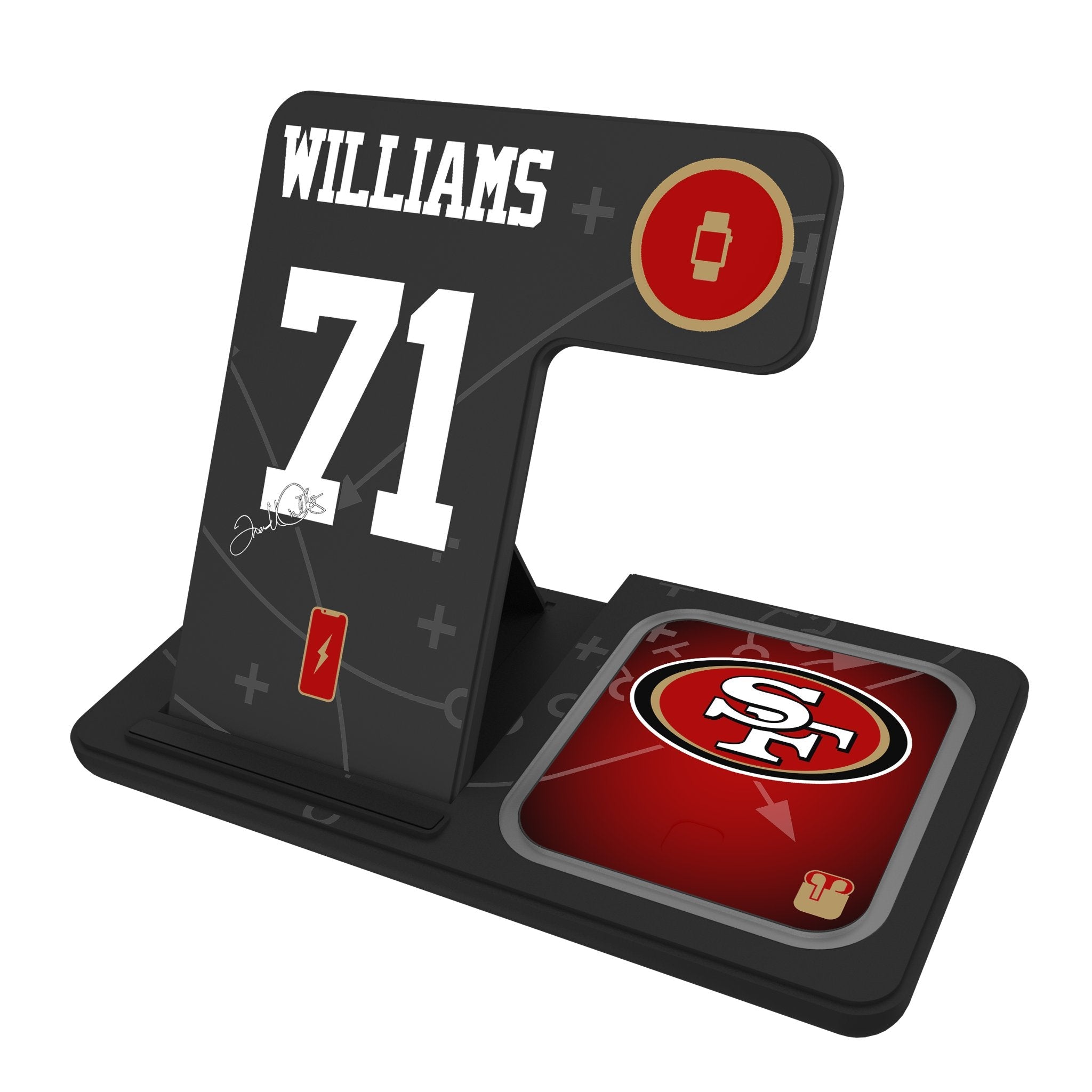 Trent Williams San Francisco 49ers 71 Ready 3 in 1 Charging Station - Sports Gifts, Sports Memorabilia, Sports Collectibles, Fan Shop