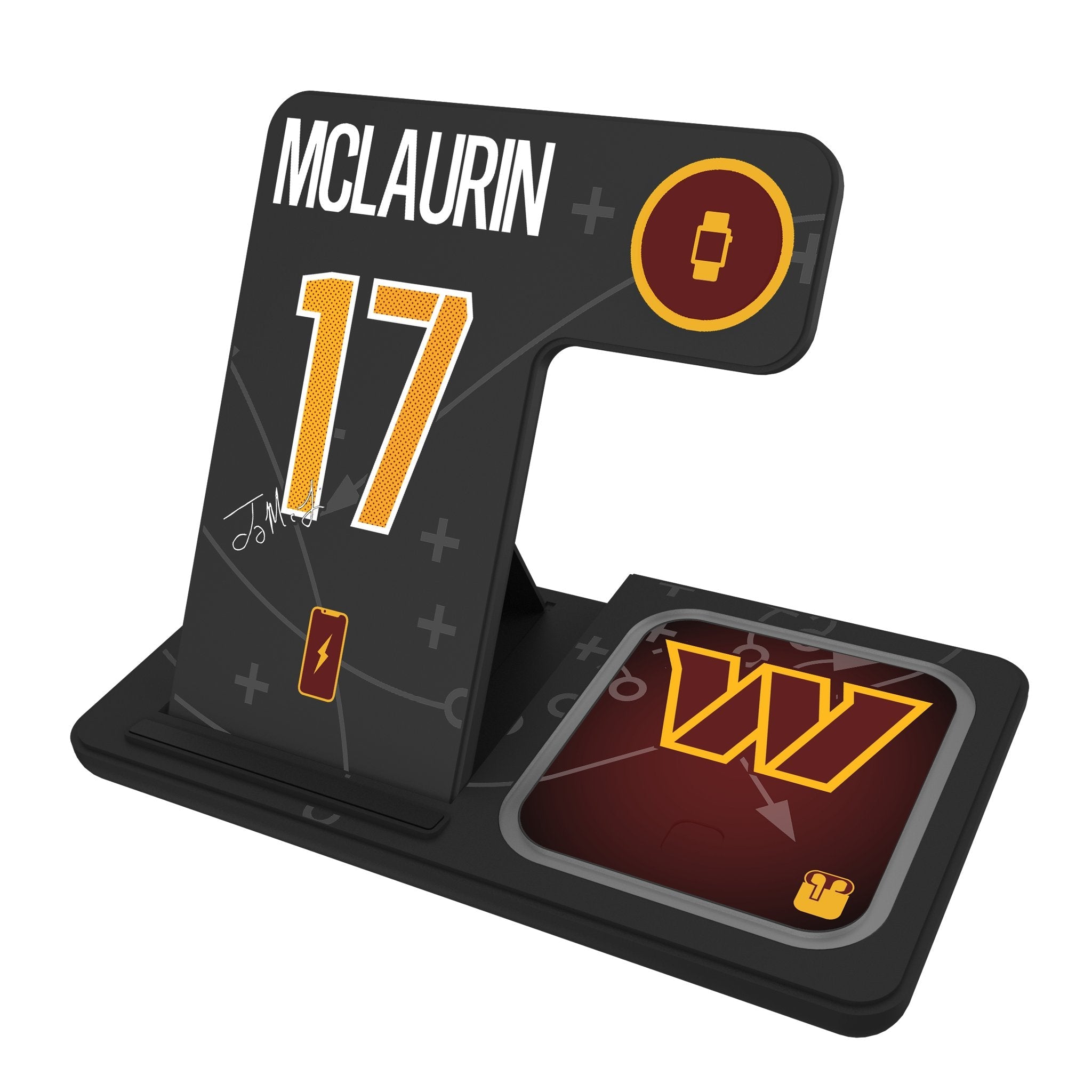 Terry McLaurin Washington Commanders 17 Ready 3 in 1 Charging Station - Sports Gifts, Sports Memorabilia, Sports Collectibles, Fan Shop