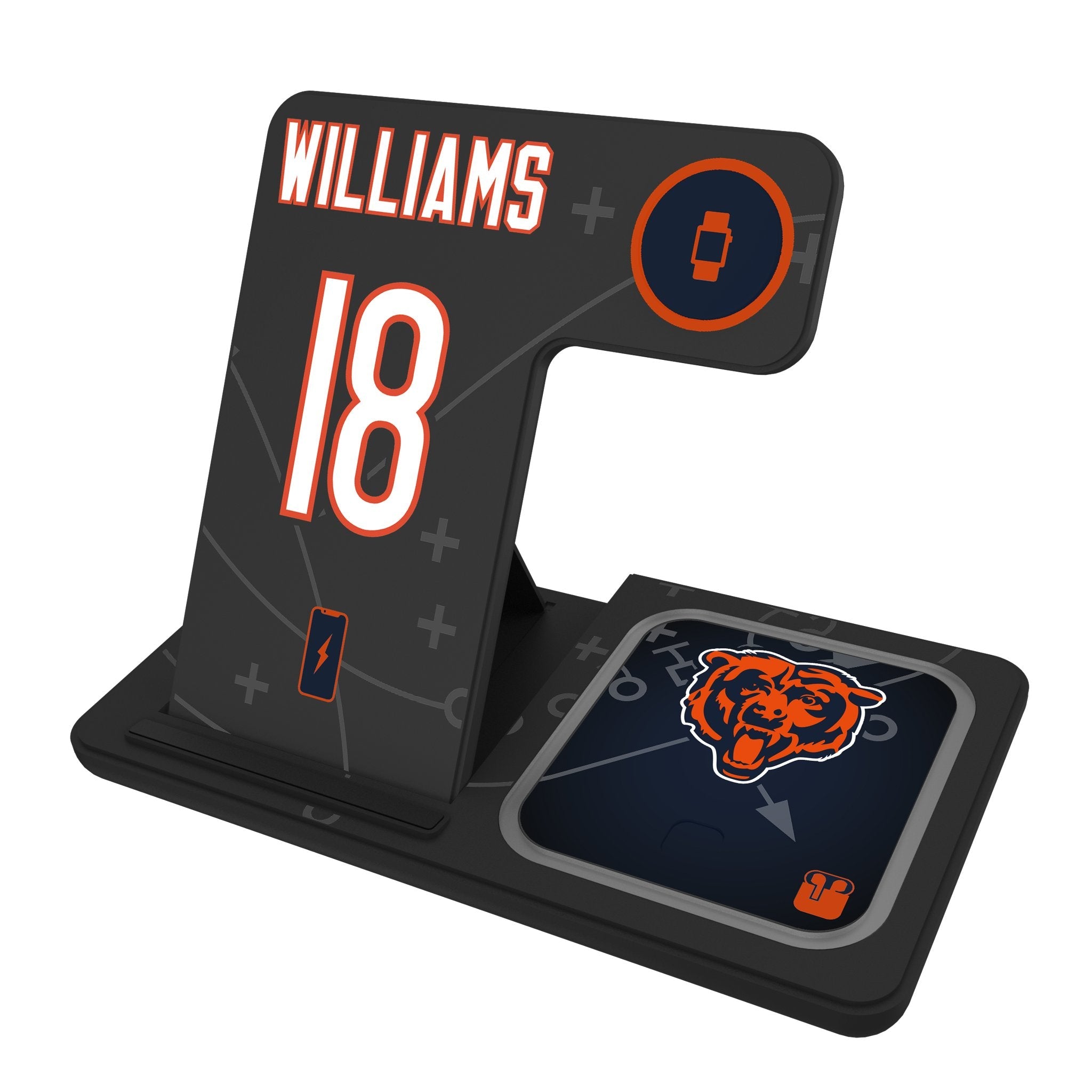 Caleb Williams Chicago Bears 18 Ready 3 in 1 Charging Station - Sports Gifts, Sports Memorabilia, Sports Collectibles, Fan Shop