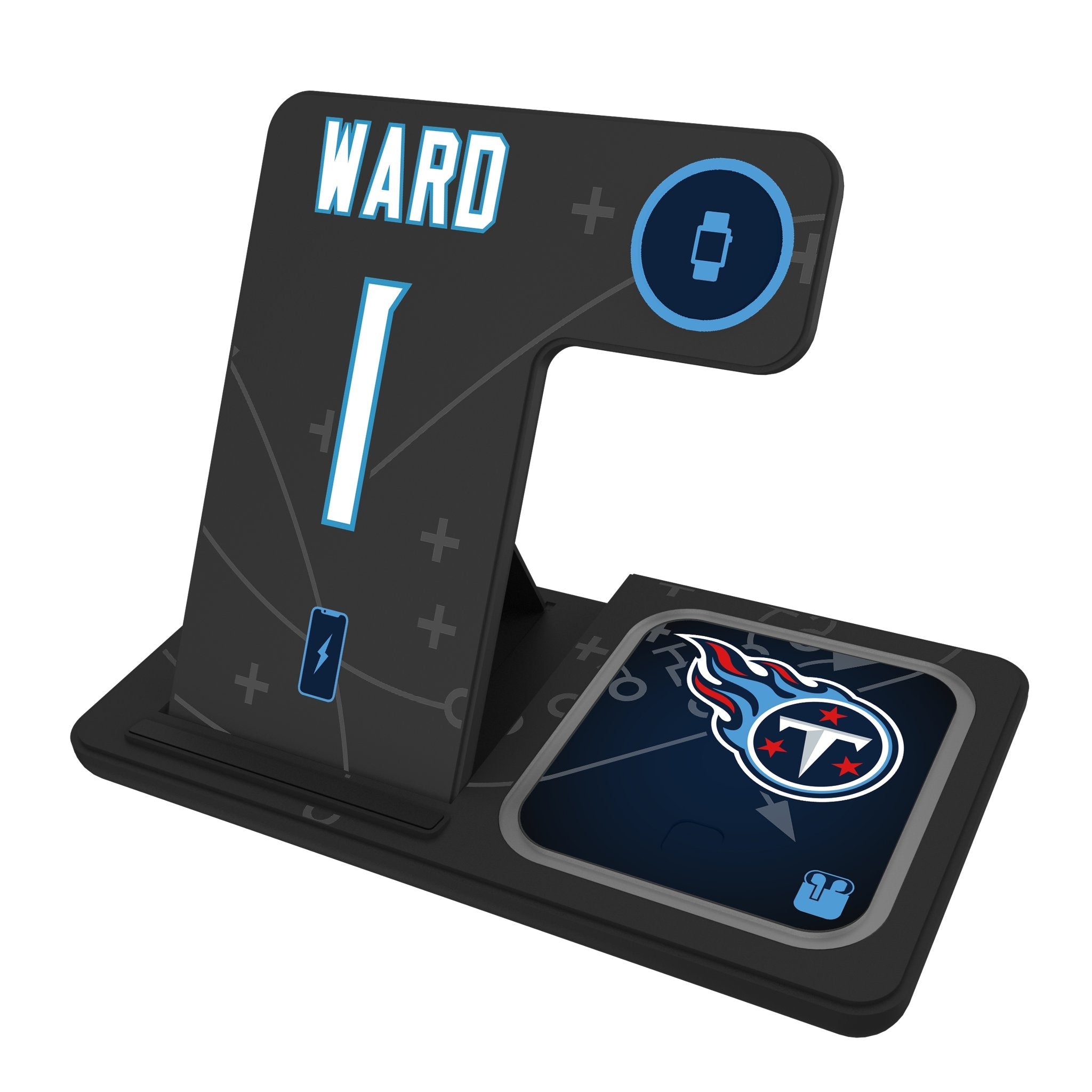 Cameron Ward Tennessee Titans 1 Game Tactic 3 in 1 Charging Station - Sports Gifts, Sports Memorabilia, Sports Collectibles, Fan Shop