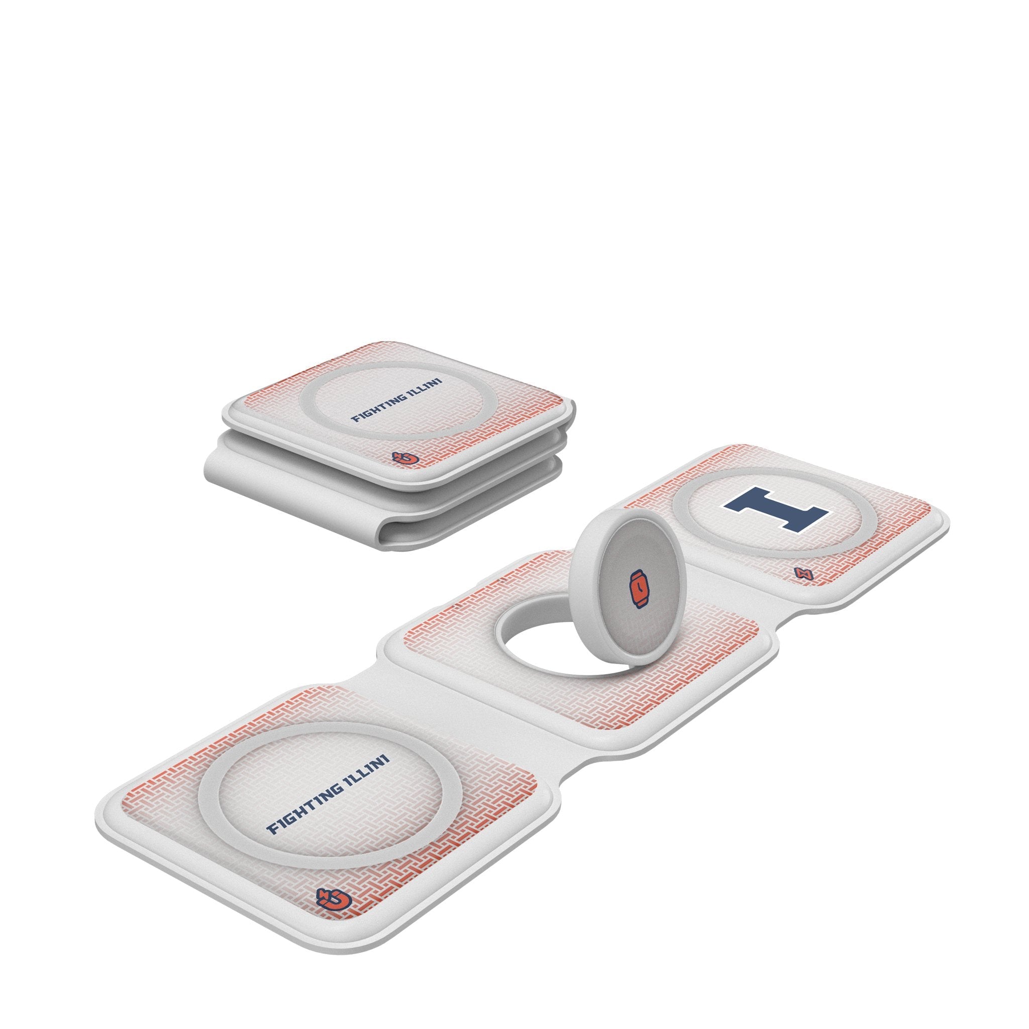 University of Illinois Fighting Illini Linen Foldable 3 in 1 Charger - Sports Gifts, Sports Memorabilia, Sports Collectibles, Fan Shop