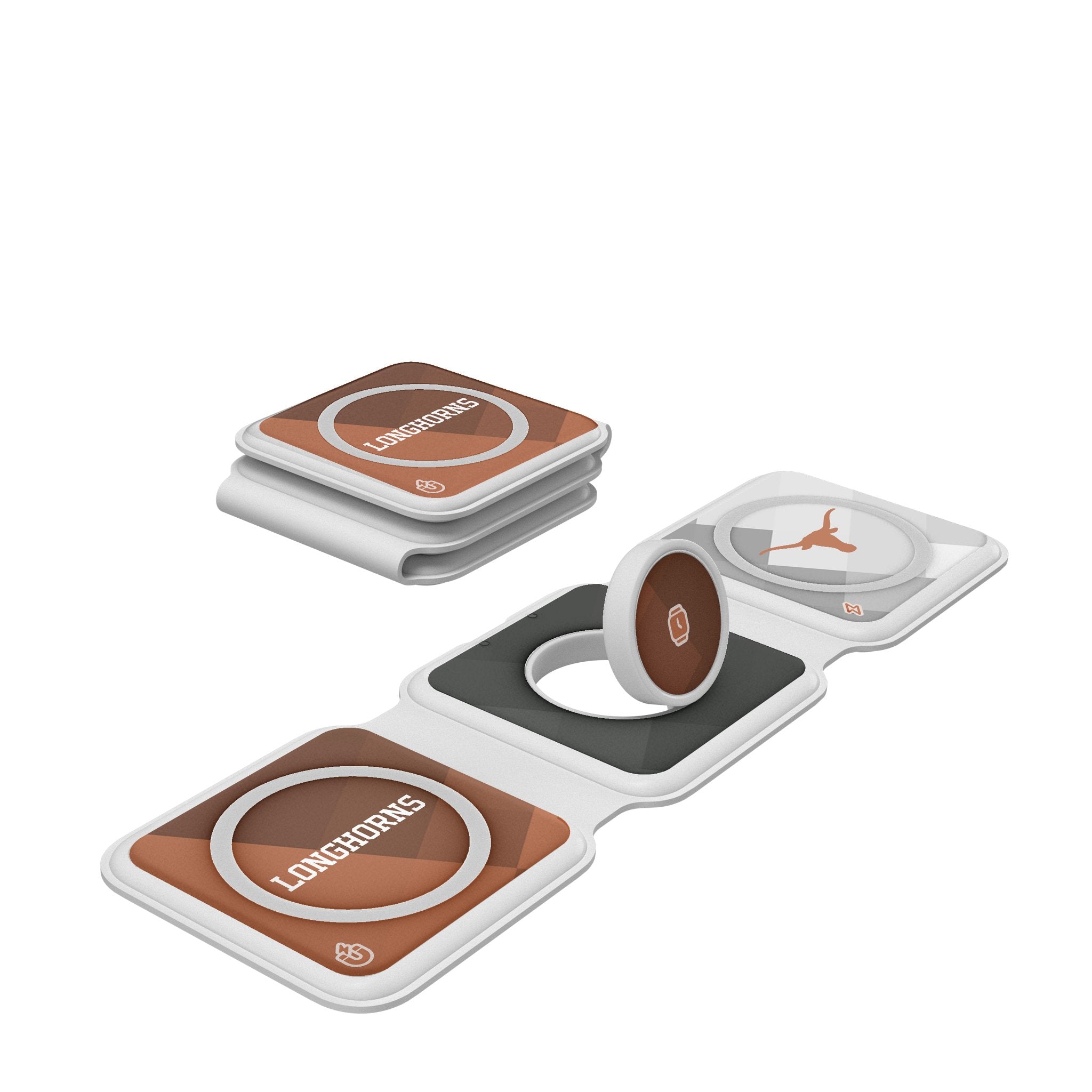 University of Texas Longhorns Color Block Foldable 3 in 1 Charger - Sports Gifts, Sports Memorabilia, Sports Collectibles, Fan Shop