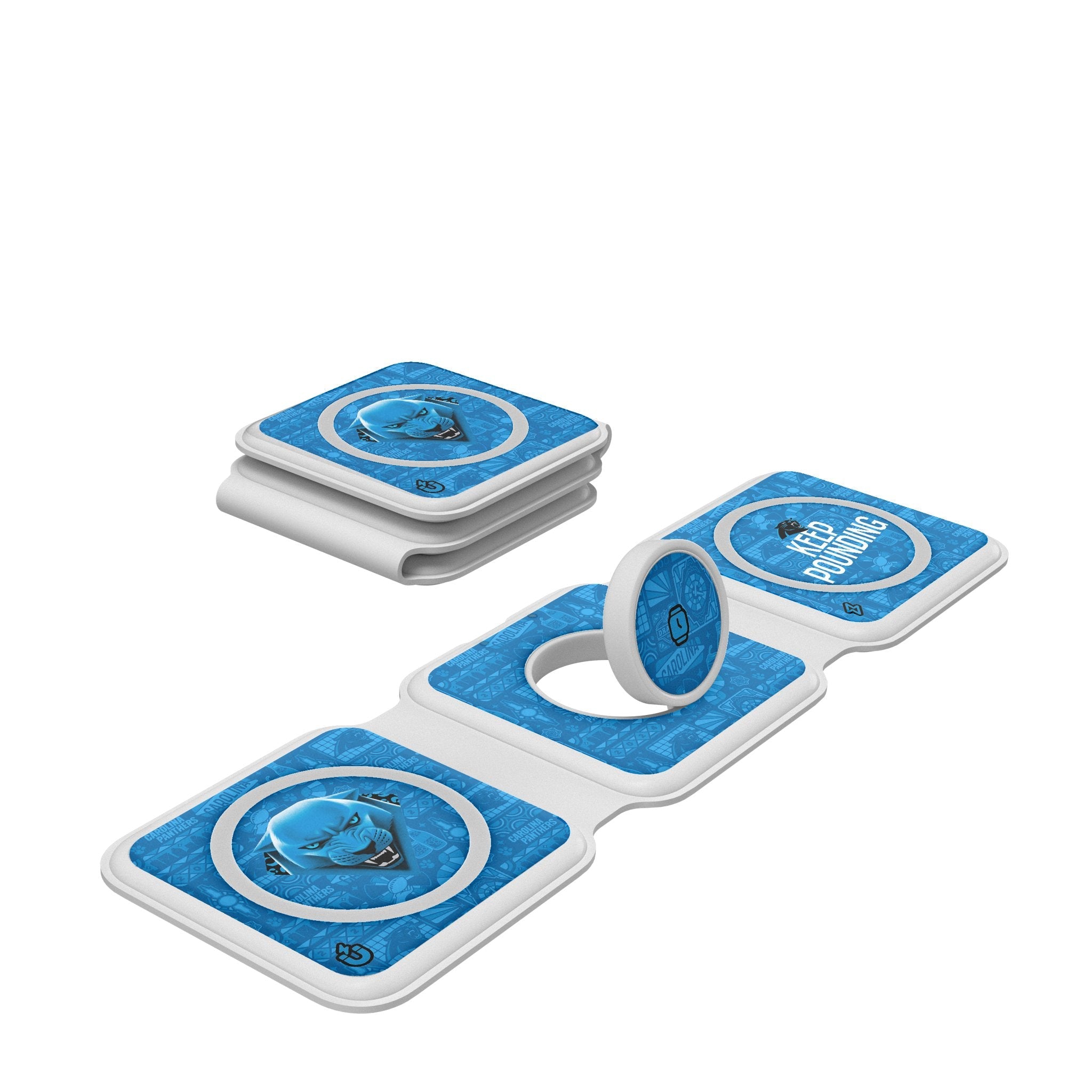 Carolina Panthers 2024 Illustrated Limited Edition Foldable 3 in 1 Charger - Sports Gifts, Sports Memorabilia, Sports Collectibles, Fan Shop