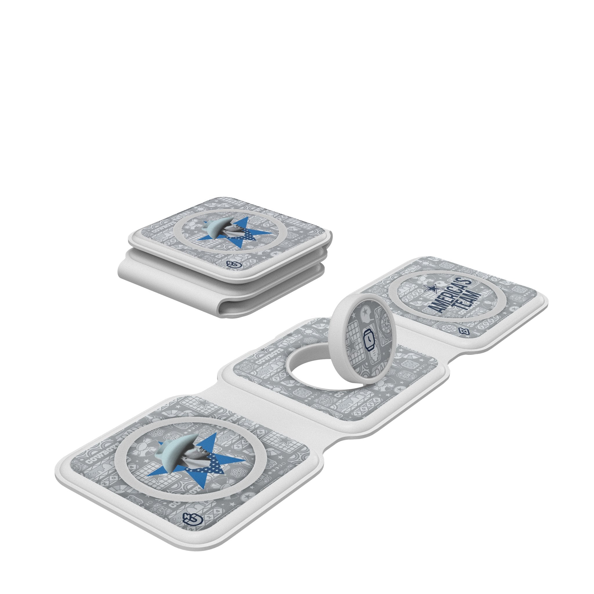 Dallas Cowboys 2024 Illustrated Limited Edition Foldable 3 in 1 Charger - Sports Gifts, Sports Memorabilia, Sports Collectibles, Fan Shop