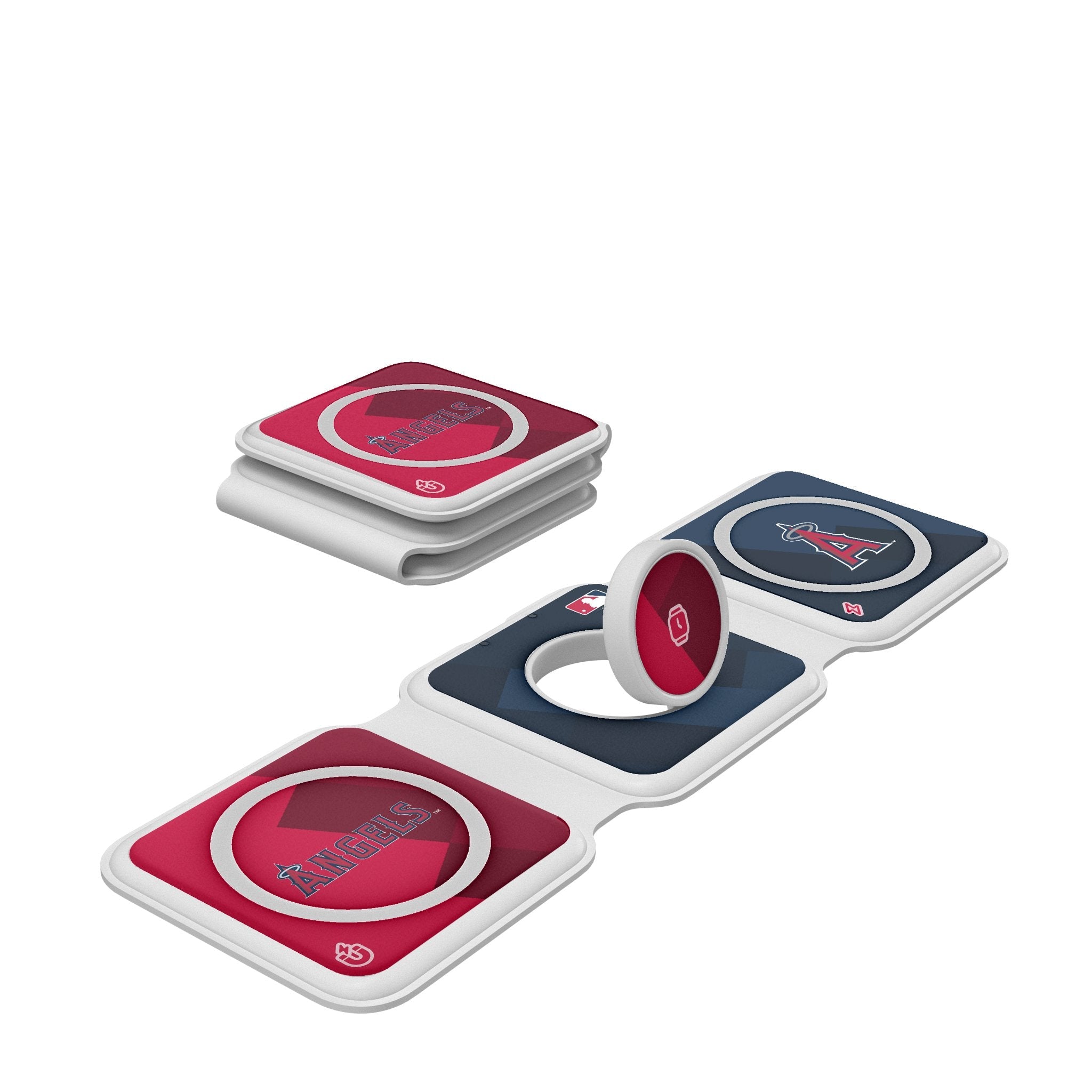 Los Angeles Angels Color Block Foldable 3 in 1 Charger - Sports Gifts, Sports Memorabilia, Sports Collectibles, Fan Shop