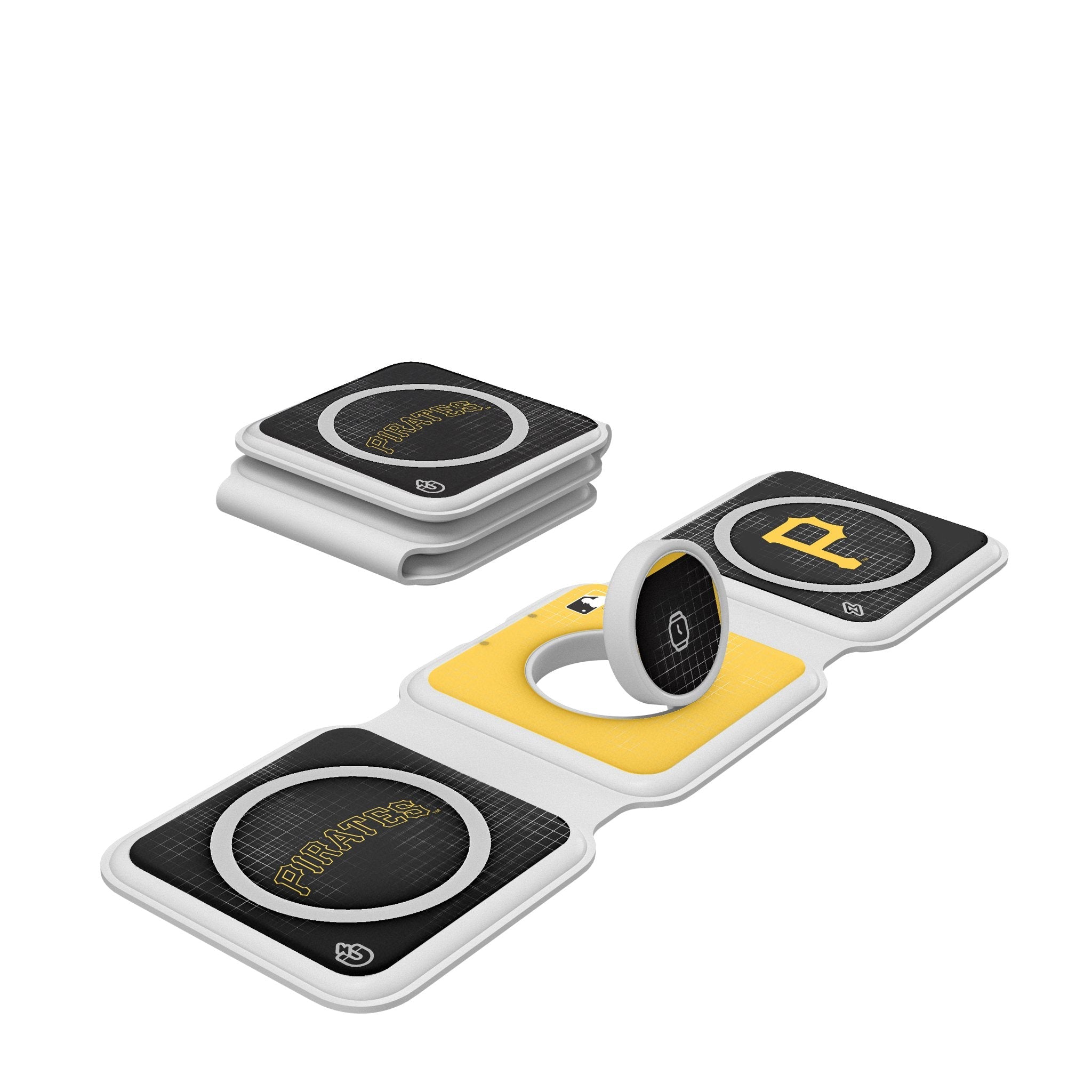 Pittsburgh Pirates Hatch Foldable 3 in 1 Charger - Sports Gifts, Sports Memorabilia, Sports Collectibles, Fan Shop