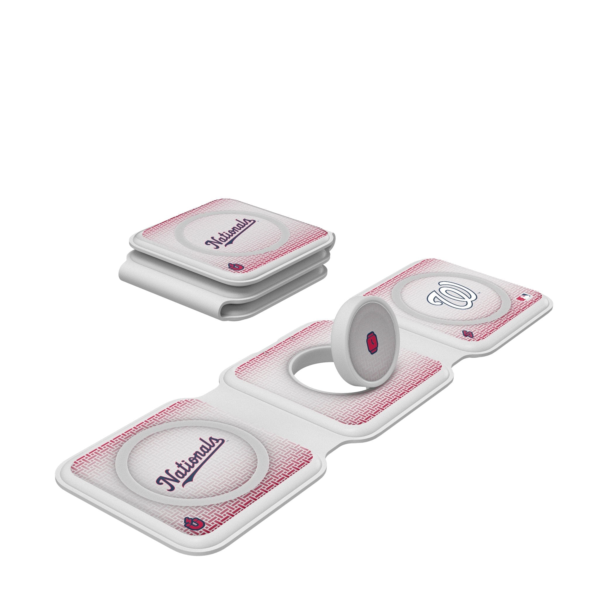 Washington Nationals Linen Foldable 3 in 1 Charger - Sports Gifts, Sports Memorabilia, Sports Collectibles, Fan Shop