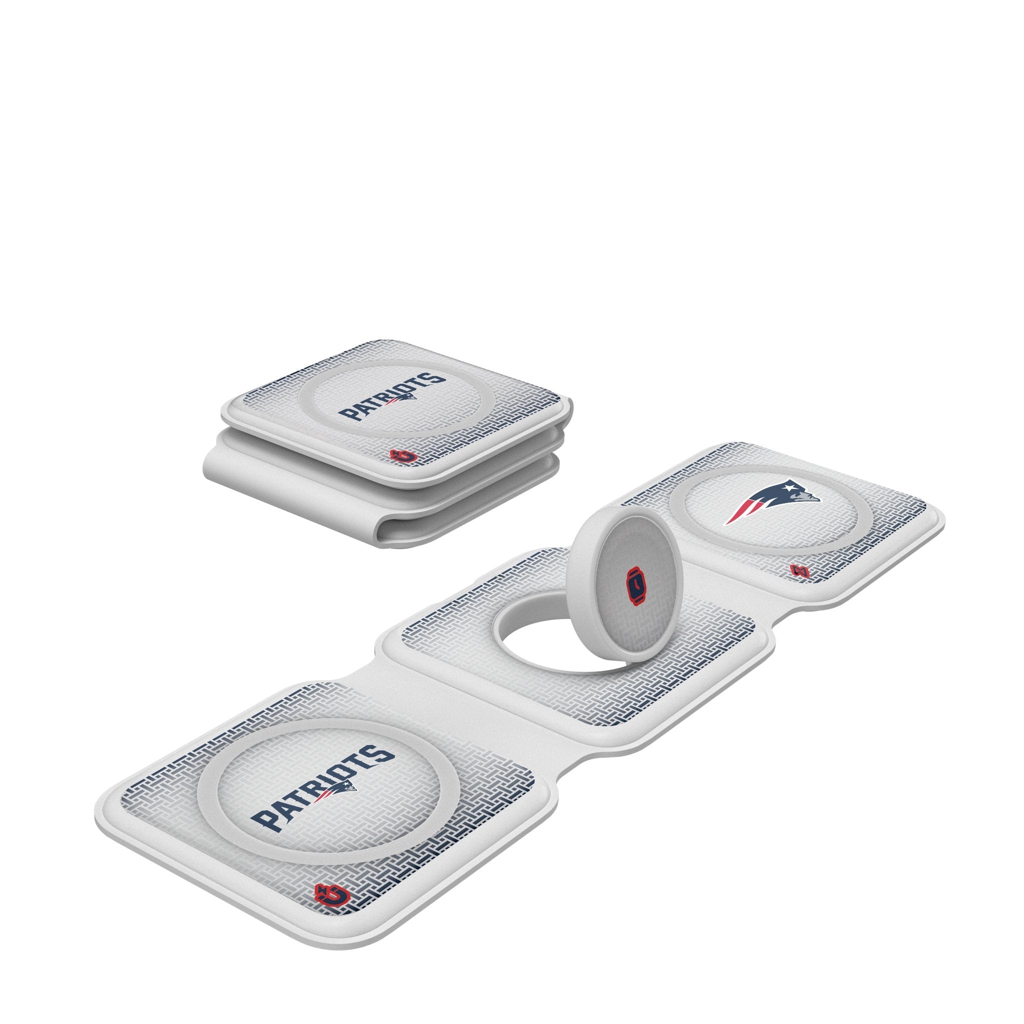 New England Patriots Linen Foldable 3 in 1 Charger - Sports Gifts, Sports Memorabilia, Sports Collectibles, Fan Shop