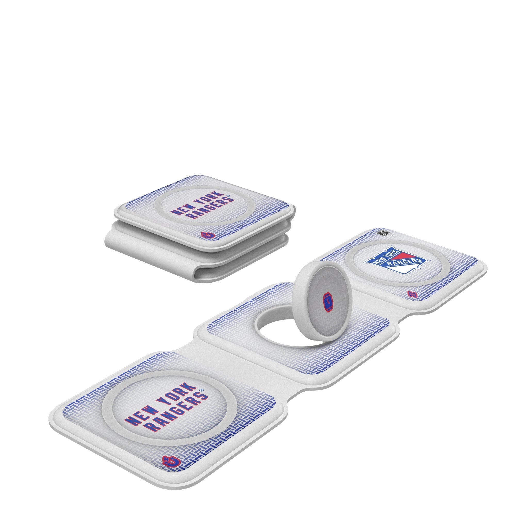 New York Rangers Linen Foldable 3 in 1 Charger - Sports Gifts, Sports Memorabilia, Sports Collectibles, Fan Shop