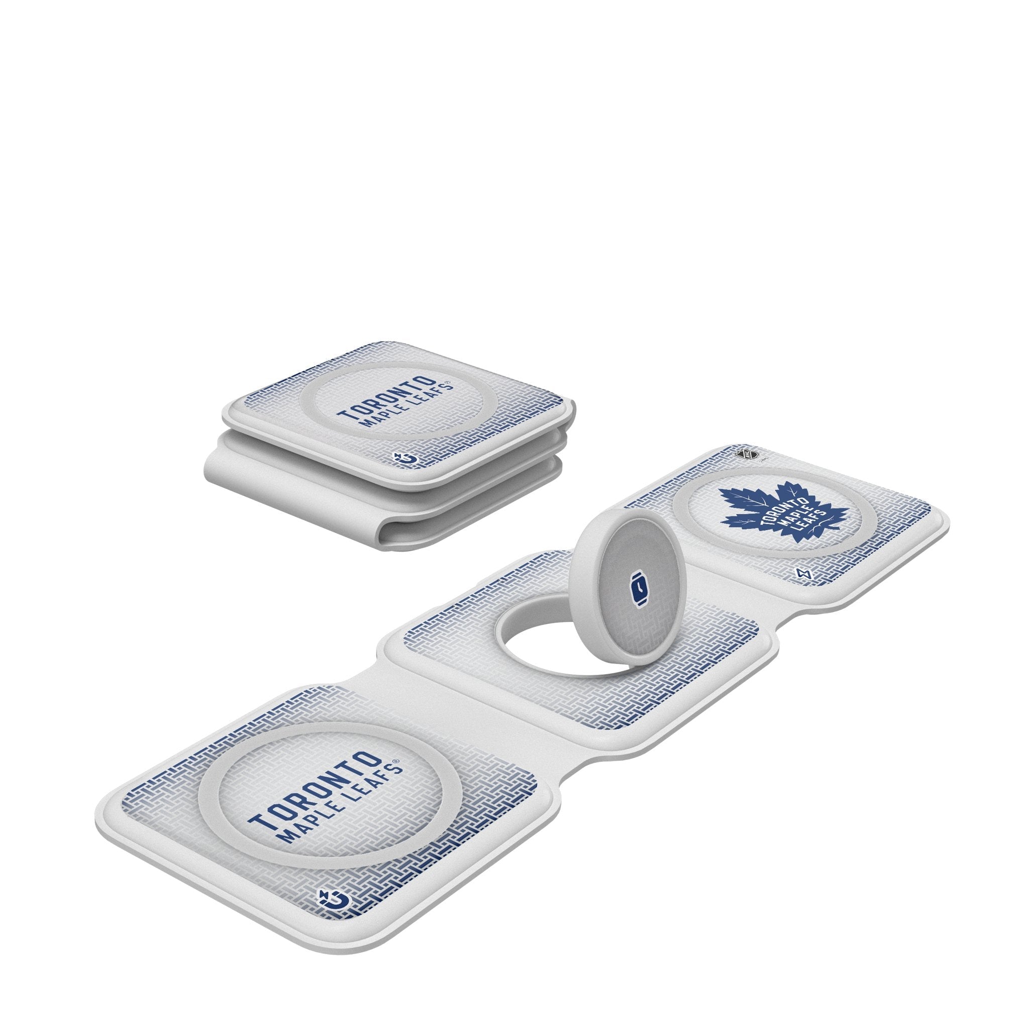 Toronto Maple Leafs Linen Foldable 3 in 1 Charger - Sports Gifts, Sports Memorabilia, Sports Collectibles, Fan Shop