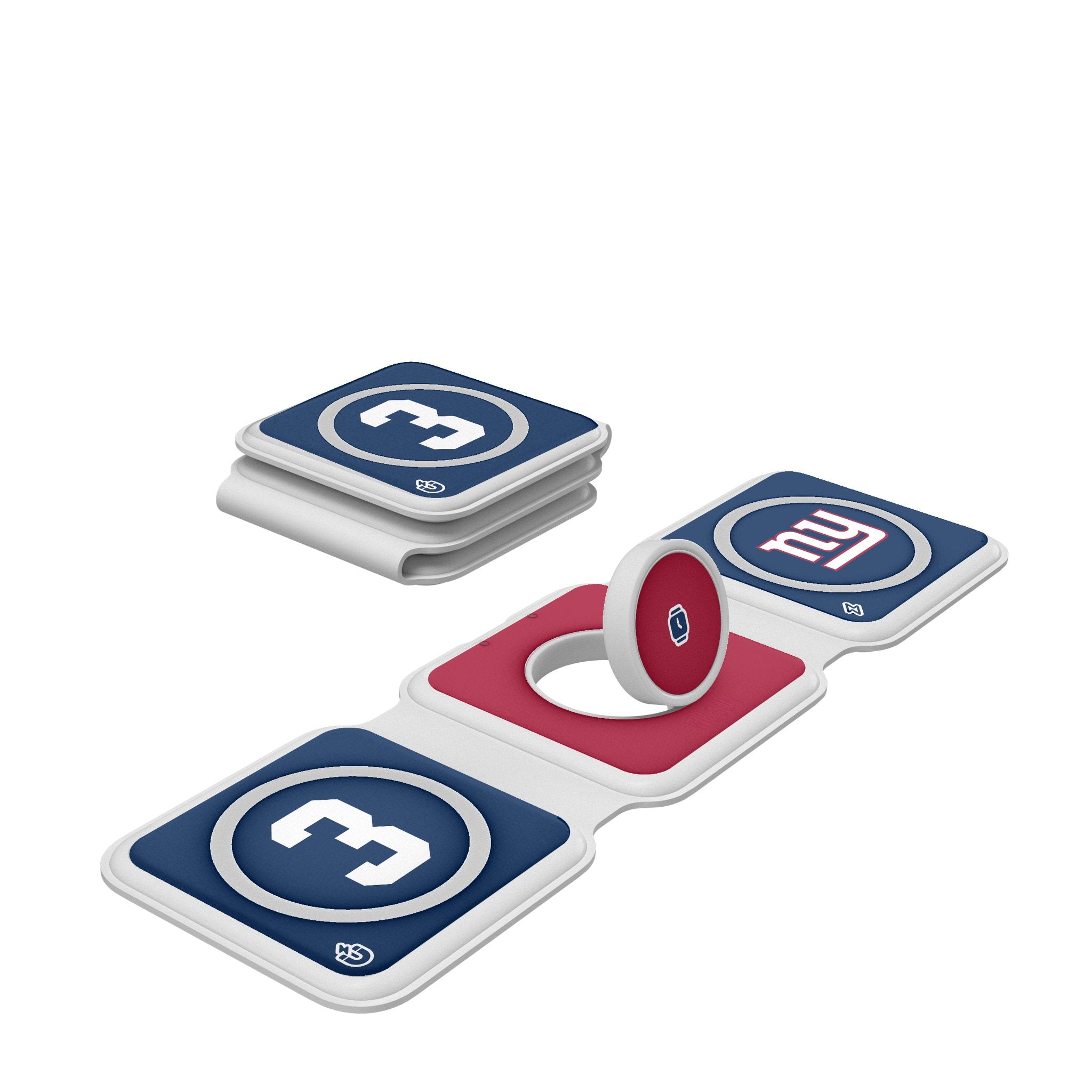 Russell Wilson New York Giants 3 Game Tactic Foldable 3 in 1 Charger - Sports Gifts, Sports Memorabilia, Sports Collectibles, Fan Shop
