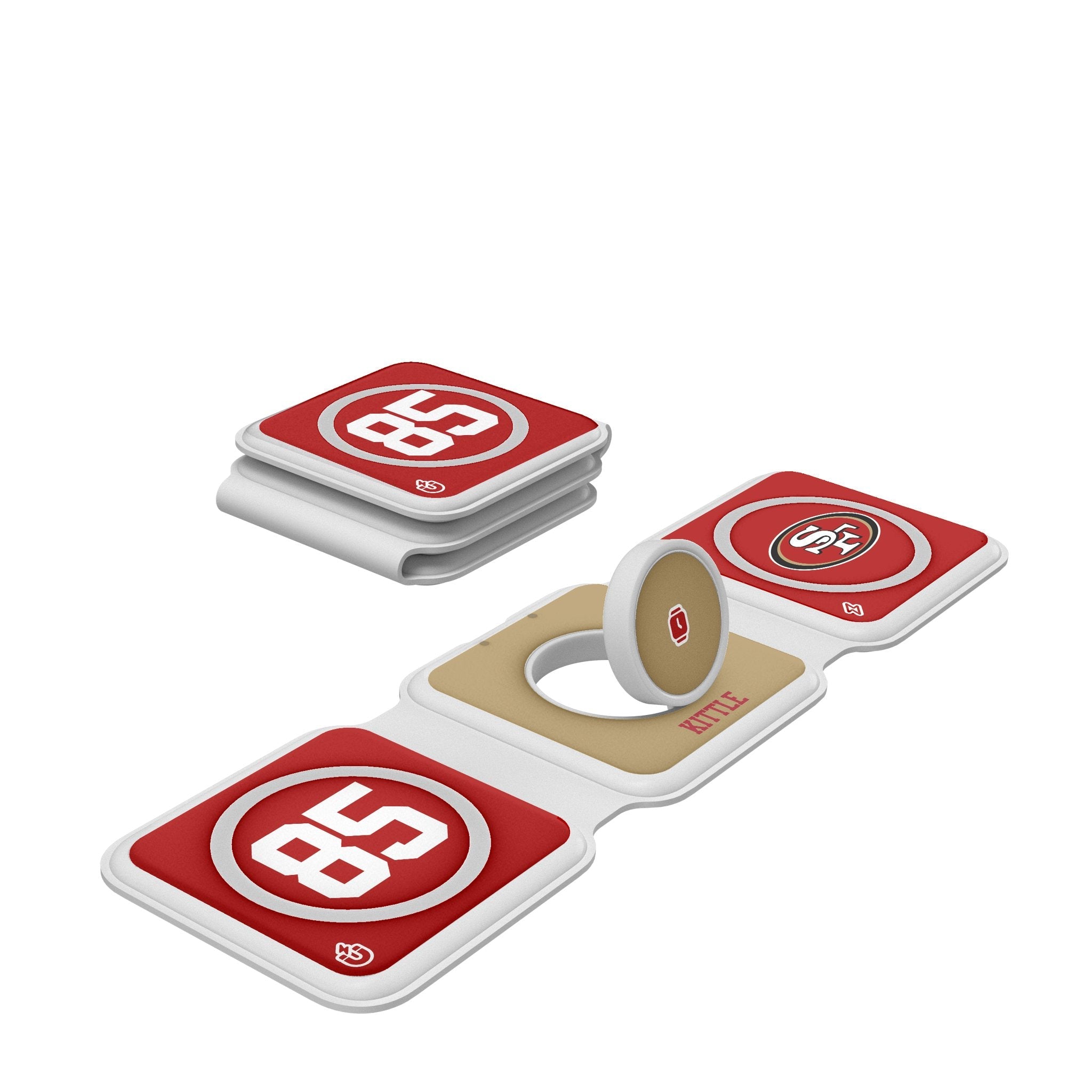 George Kittle San Francisco 49ers 85 Ready Foldable 3 in 1 Charger - Sports Gifts, Sports Memorabilia, Sports Collectibles, Fan Shop