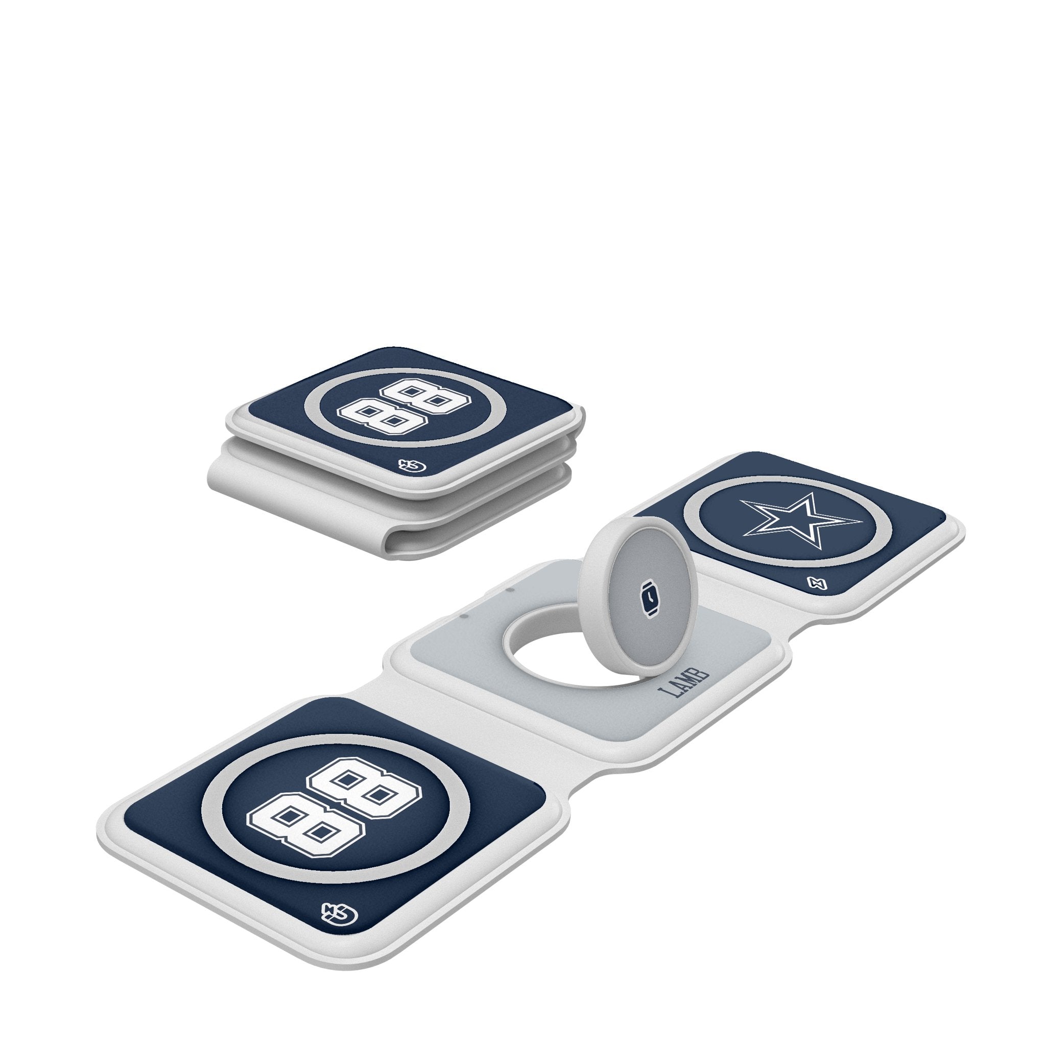 CeeDee Lamb Dallas Cowboys 88 Ready Foldable 3 in 1 Charger - Sports Gifts, Sports Memorabilia, Sports Collectibles, Fan Shop