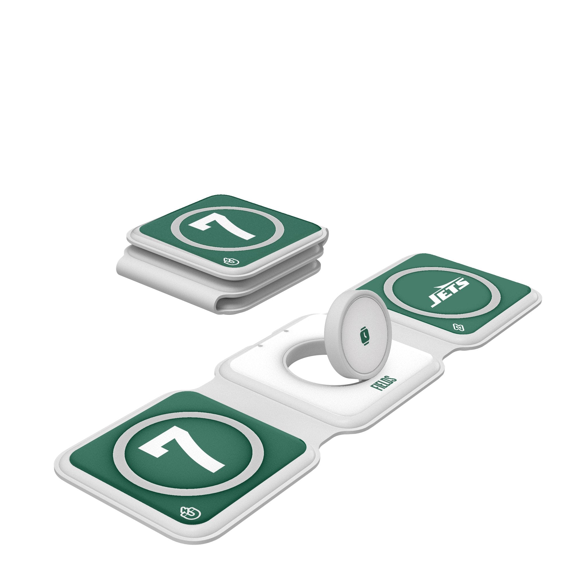 Justin Fields New York Jets 7 Game Tactic Foldable 3 in 1 Charger - Sports Gifts, Sports Memorabilia, Sports Collectibles, Fan Shop