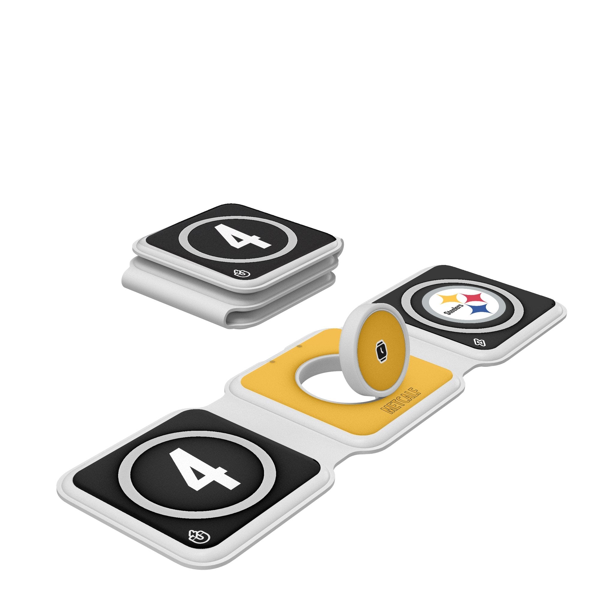 DK Metcalf Pittsburgh Steelers 4 Game Tactic Foldable 3 in 1 Charger - Sports Gifts, Sports Memorabilia, Sports Collectibles, Fan Shop
