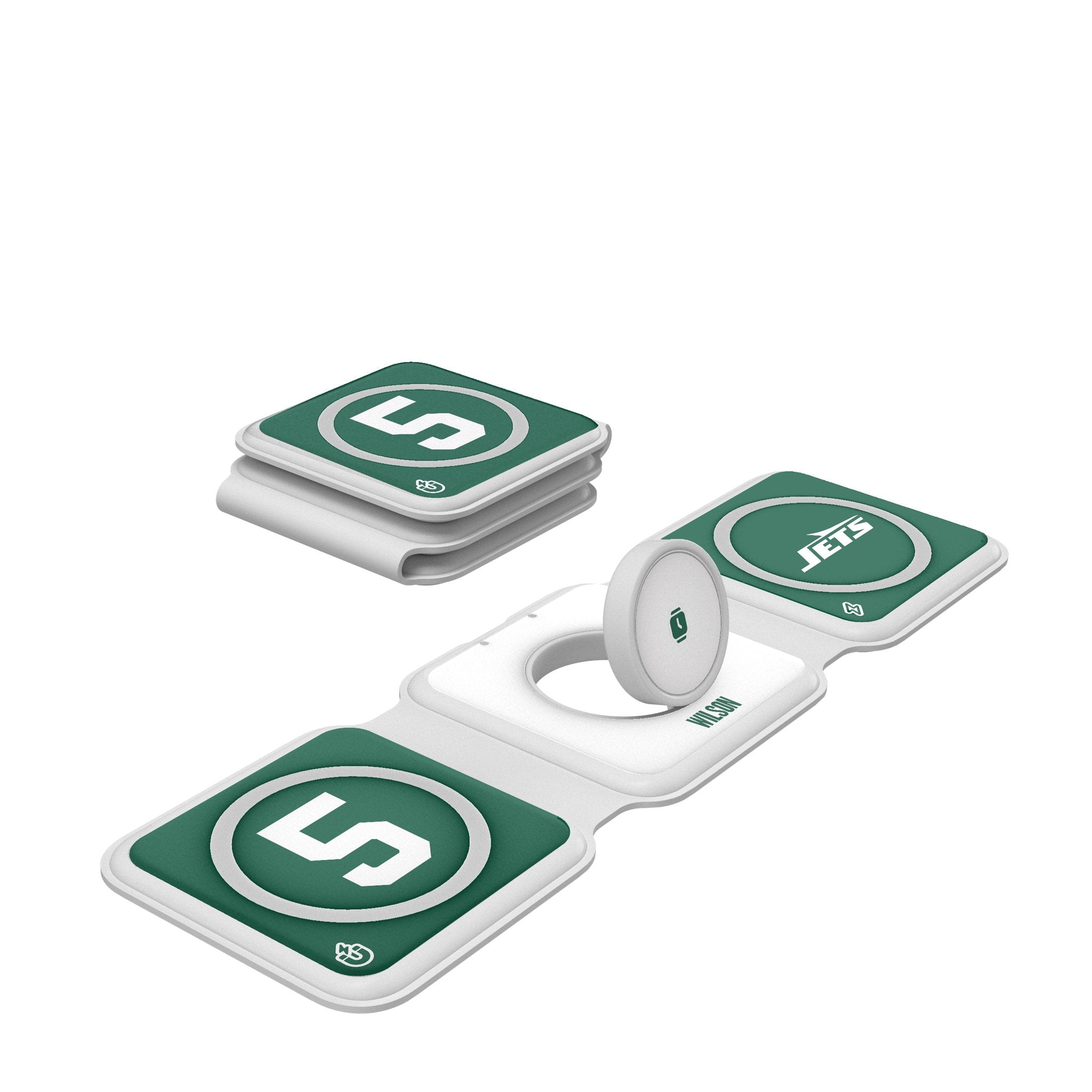 Garrett Wilson New York Jets 5 Ready Foldable 3 in 1 Charger - Sports Gifts, Sports Memorabilia, Sports Collectibles, Fan Shop