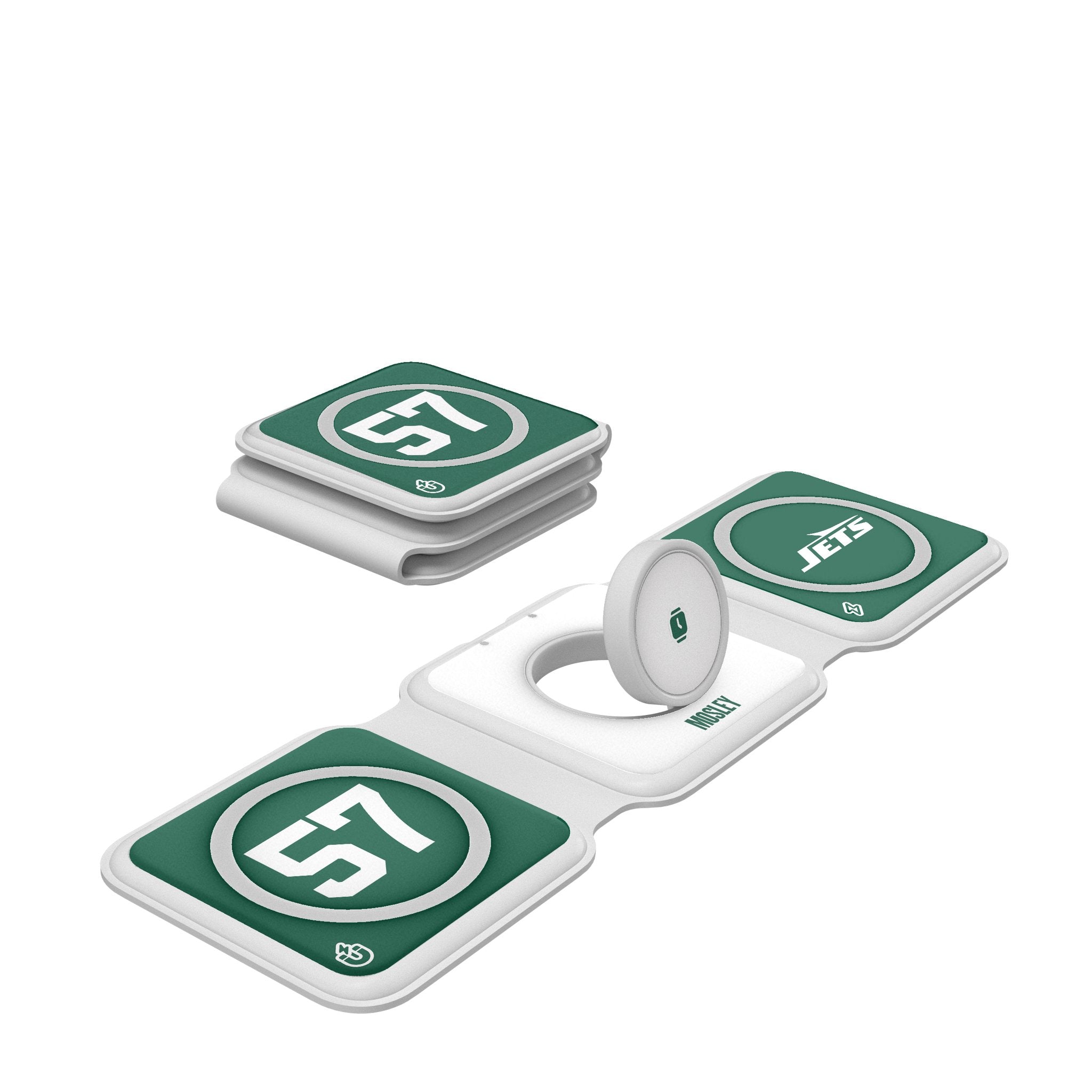 C.J. Mosley New York Jets 57 Ready Foldable 3 in 1 Charger - Sports Gifts, Sports Memorabilia, Sports Collectibles, Fan Shop