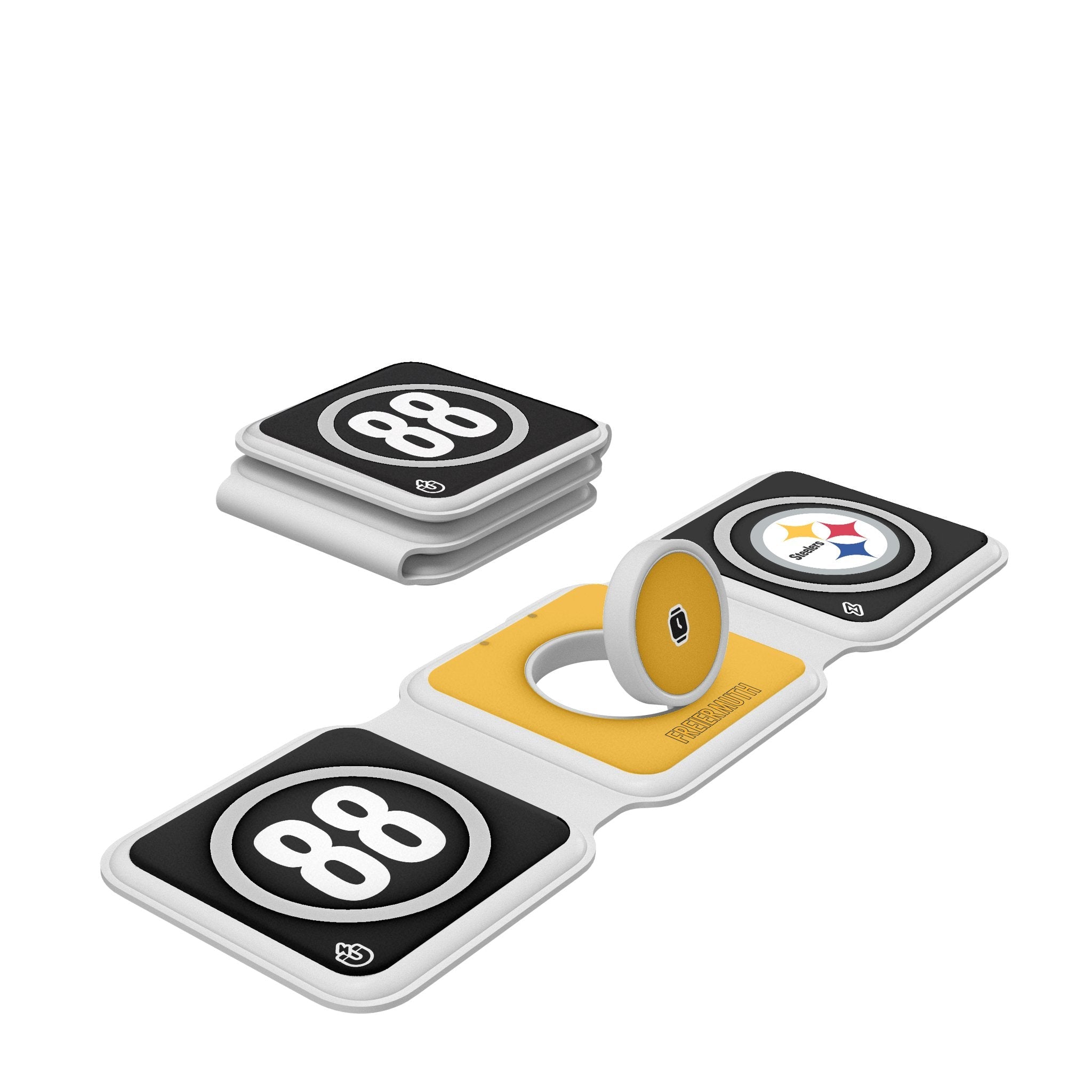 Pat Freiermuth Pittsburgh Steelers 88 Ready Foldable 3 in 1 Charger - Sports Gifts, Sports Memorabilia, Sports Collectibles, Fan Shop