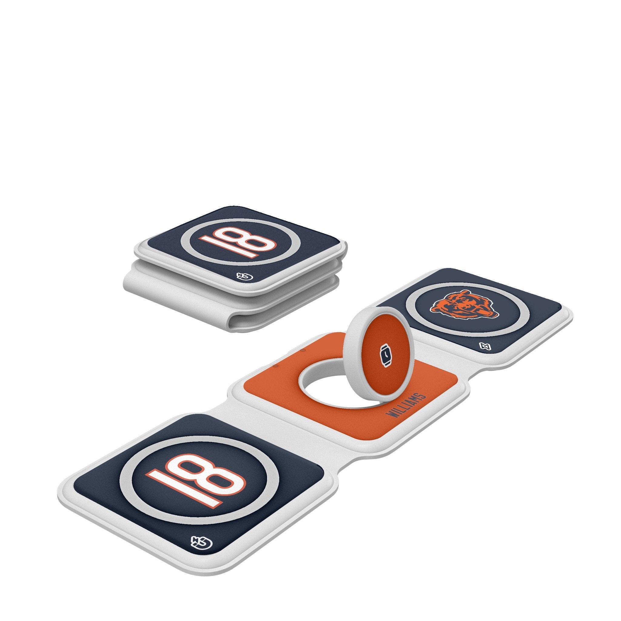 Caleb Williams Chicago Bears 18 Ready Foldable 3 in 1 Charger - Sports Gifts, Sports Memorabilia, Sports Collectibles, Fan Shop