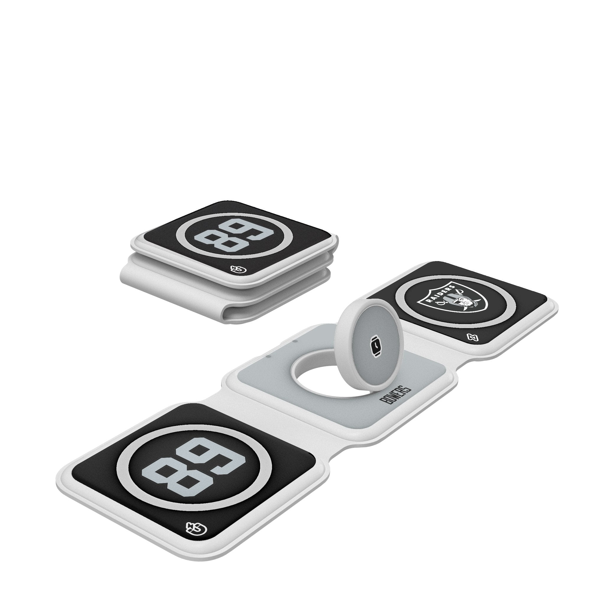 Brock Bowers Las Vegas Raiders 89 Ready Foldable 3 in 1 Charger - Sports Gifts, Sports Memorabilia, Sports Collectibles, Fan Shop