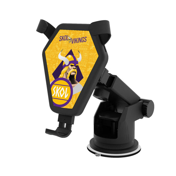 Minnesota Vikings 2024 Illustrated Limited Edition Wireless Car Charger-0