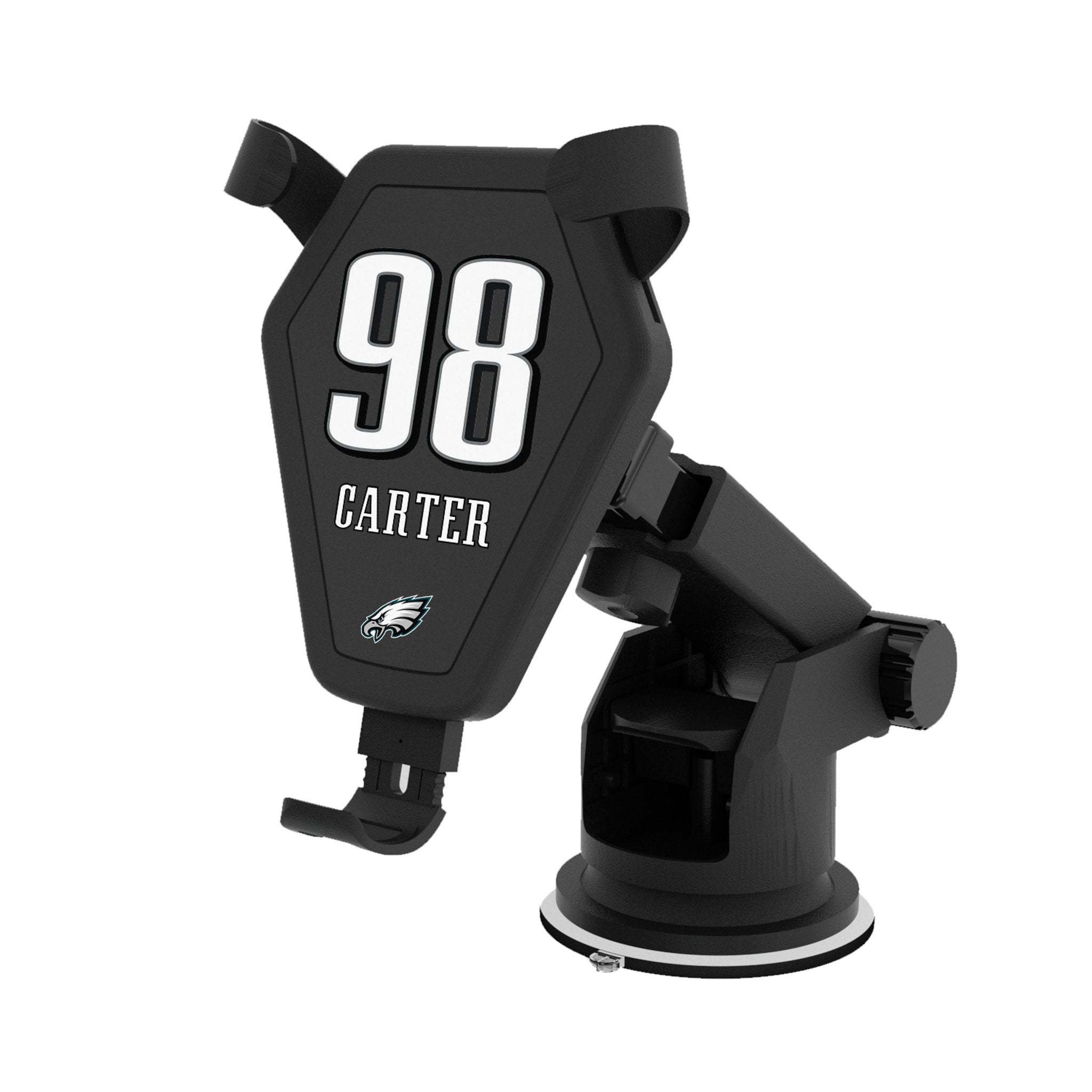 Jalen Carter Philadelphia Eagles 98 Ready Wireless Car Charger - Sports Gifts, Sports Memorabilia, Sports Collectibles, Fan Shop
