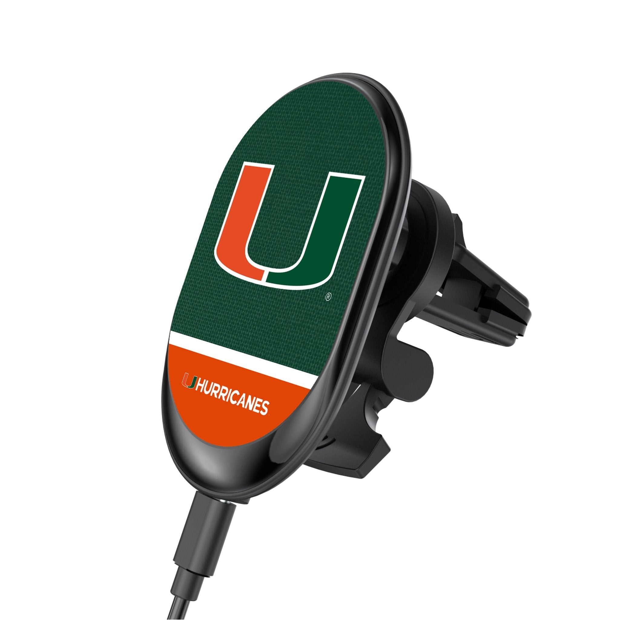 University of Miami Hurricanes Endzone Solid Wireless Mag Car Charger - Sports Gifts, Sports Memorabilia, Sports Collectibles, Fan Shop