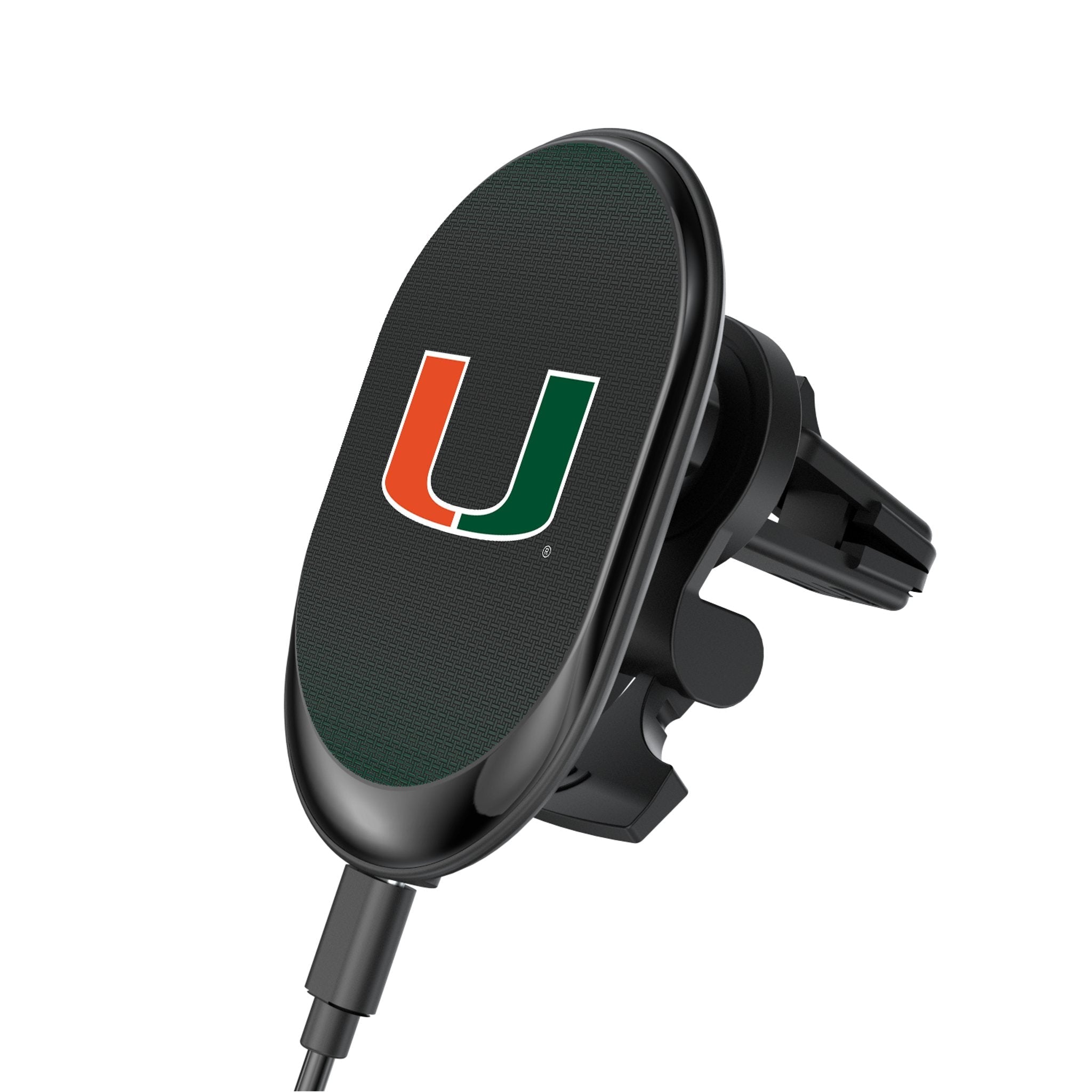 University of Miami Hurricanes Linen Wireless Mag Car Charger - Sports Gifts, Sports Memorabilia, Sports Collectibles, Fan Shop