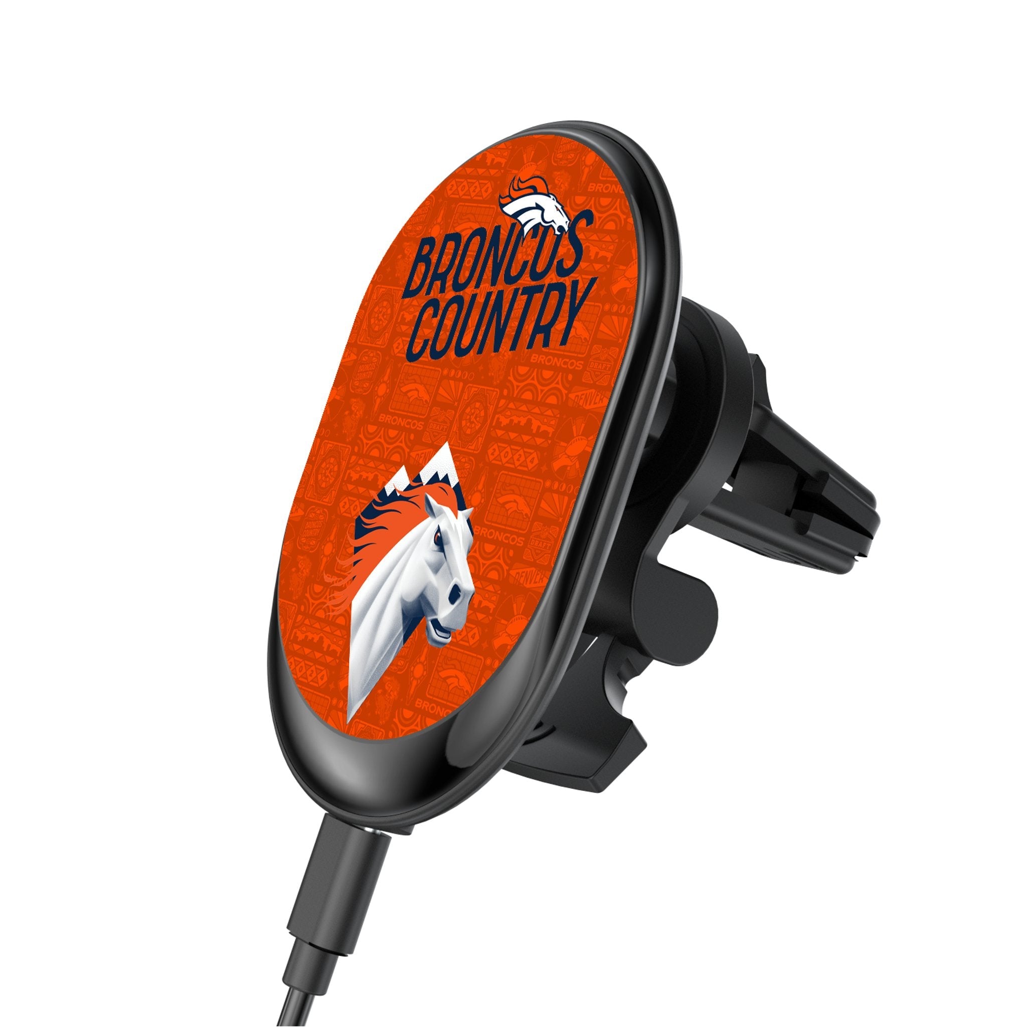 Denver Broncos 2024 Illustrated Limited Edition Wireless Car Charger - Sports Gifts, Sports Memorabilia, Sports Collectibles, Fan Shop