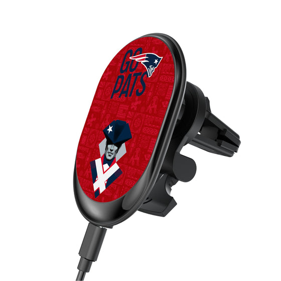New England Patriots 2024 Illustrated Limited Edition Wireless Car Charger-0