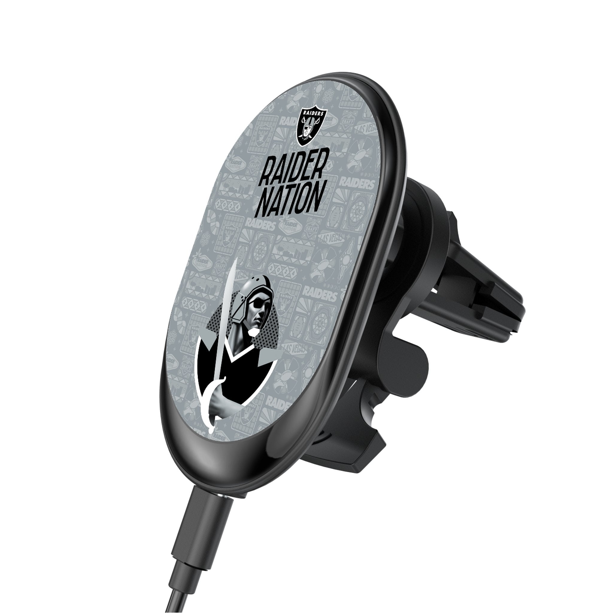 Las Vegas Raiders 2024 Illustrated Limited Edition Wireless Car Charger - Sports Gifts, Sports Memorabilia, Sports Collectibles, Fan Shop