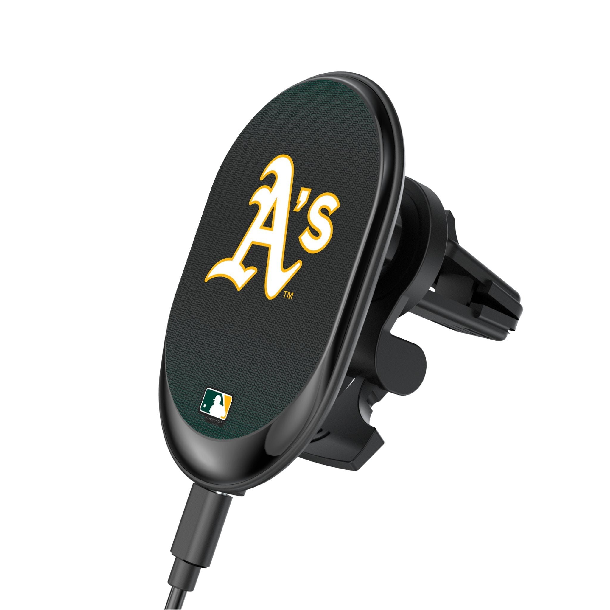 Oakland Athletics Linen Wireless Mag Car Charger - Sports Gifts, Sports Memorabilia, Sports Collectibles, Fan Shop
