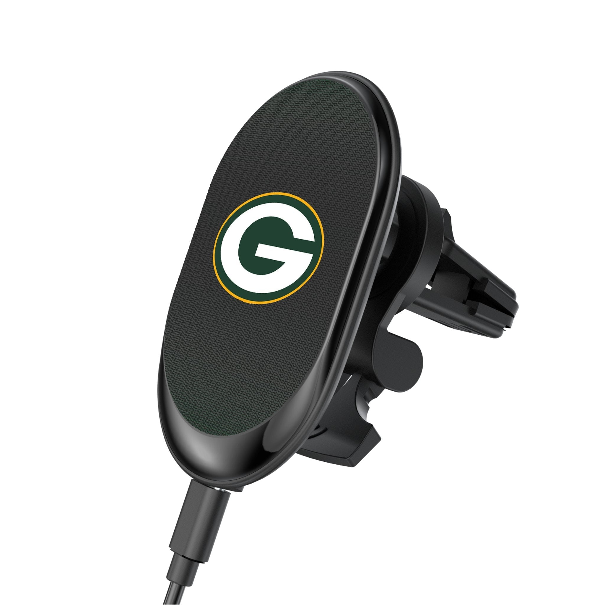 Green Bay Packers Linen Wireless Mag Car Charger - Sports Gifts, Sports Memorabilia, Sports Collectibles, Fan Shop