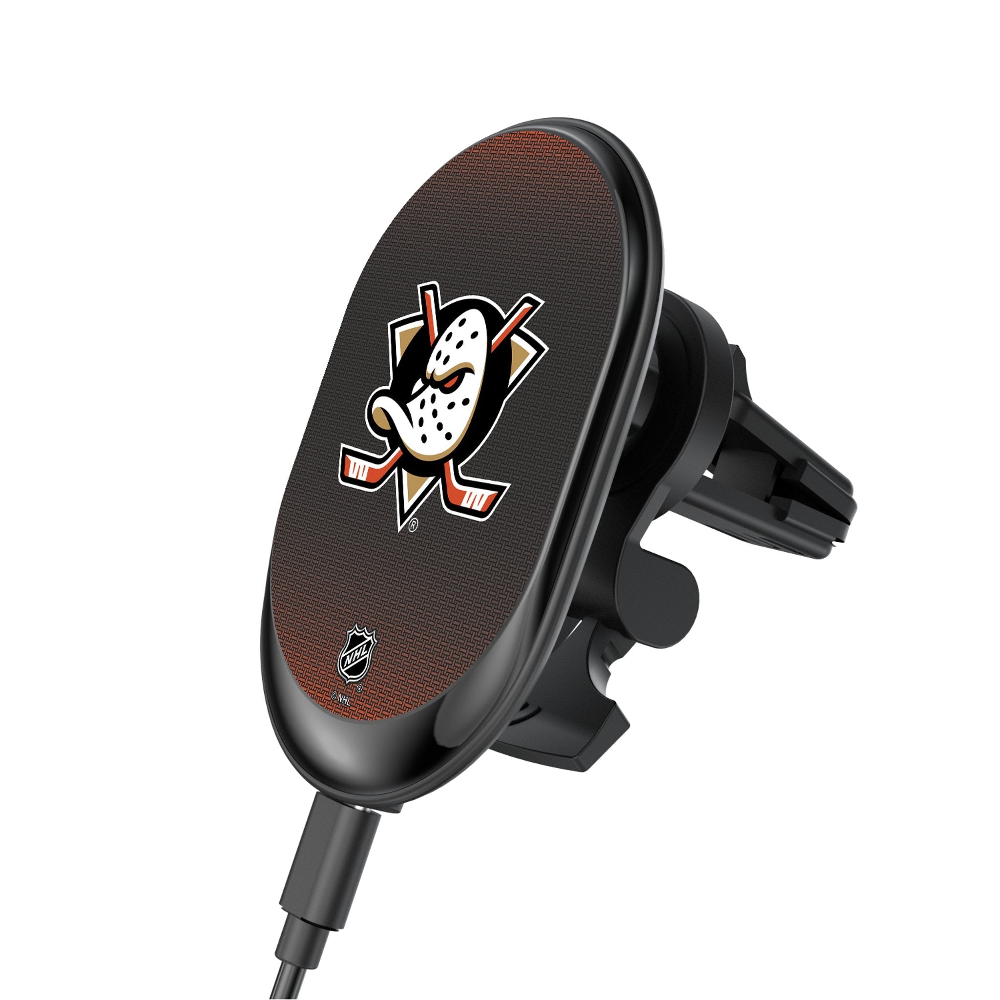 Anaheim Ducks Linen Wireless Mag Car Charger - Sports Gifts, Sports Memorabilia, Sports Collectibles, Fan Shop