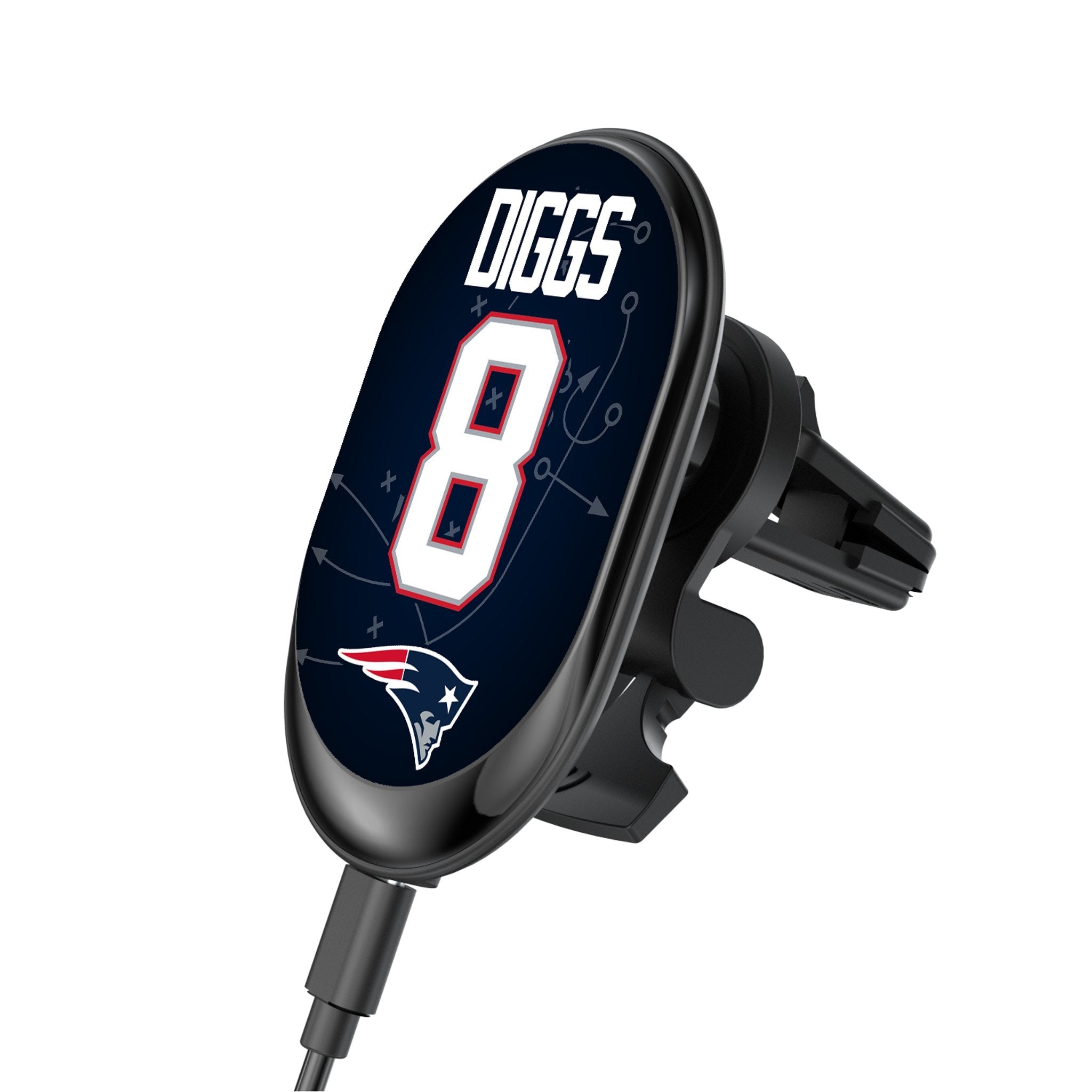 Stefon Diggs New England Patriots 8 Game Tactic Wireless Mag Car Charger - Sports Gifts, Sports Memorabilia, Sports Collectibles, Fan Shop