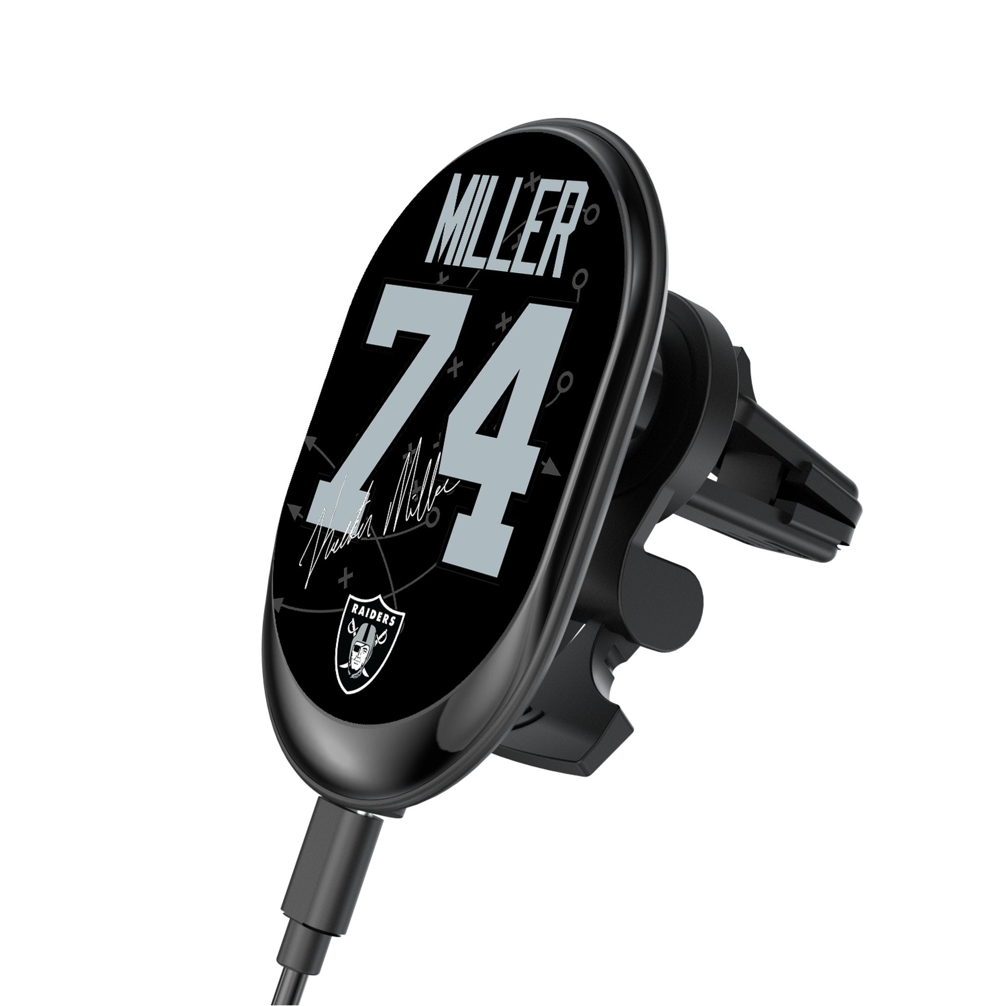 Kolton Miller Las Vegas Raiders 74 Ready Wireless Mag Car Charger - Sports Gifts, Sports Memorabilia, Sports Collectibles, Fan Shop