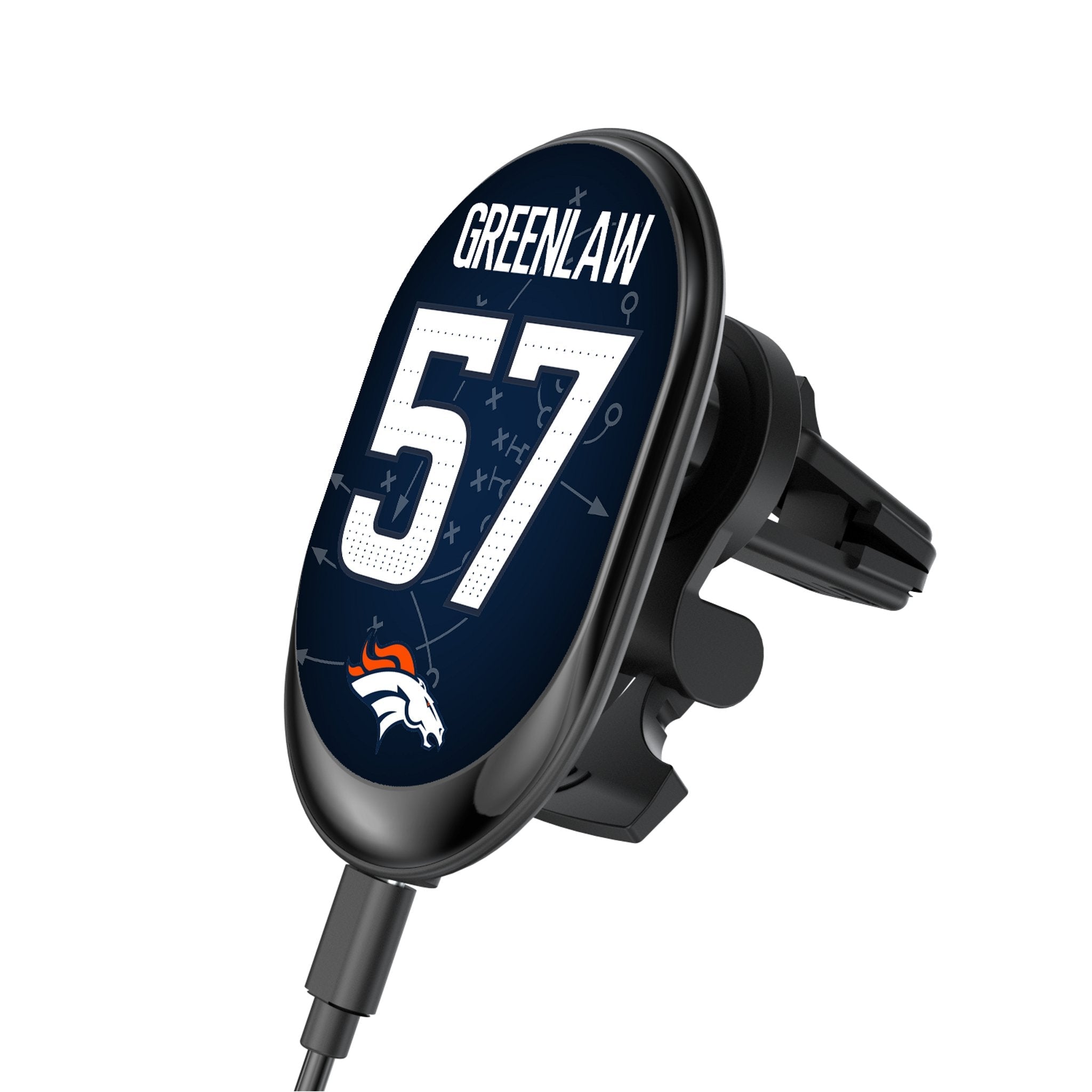 Dre Greenlaw Denver Broncos 57 Game Tactic Wireless Mag Car Charger - Sports Gifts, Sports Memorabilia, Sports Collectibles, Fan Shop