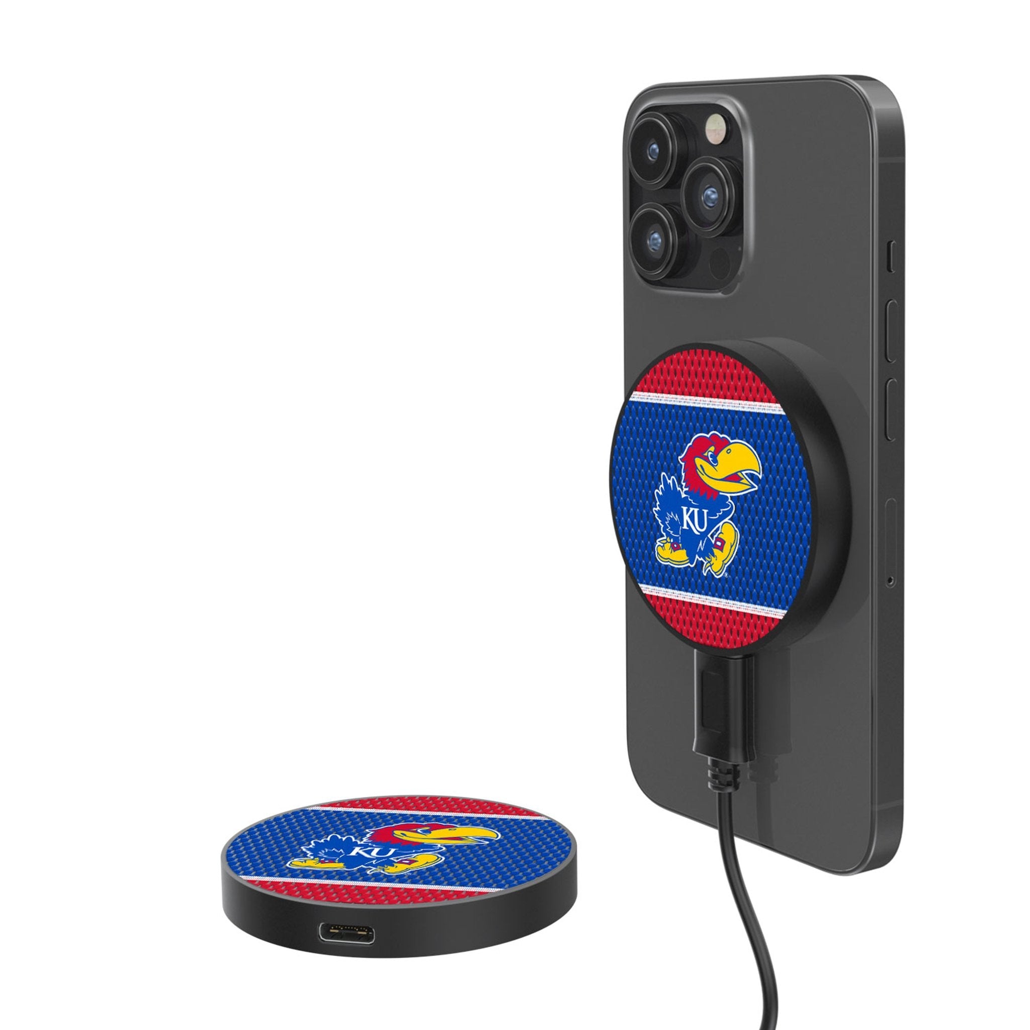 University of Kansas Jayhawks Mesh 15-Watt Wireless Magnetic Charger - Sports Gifts, Sports Memorabilia, Sports Collectibles, Fan Shop