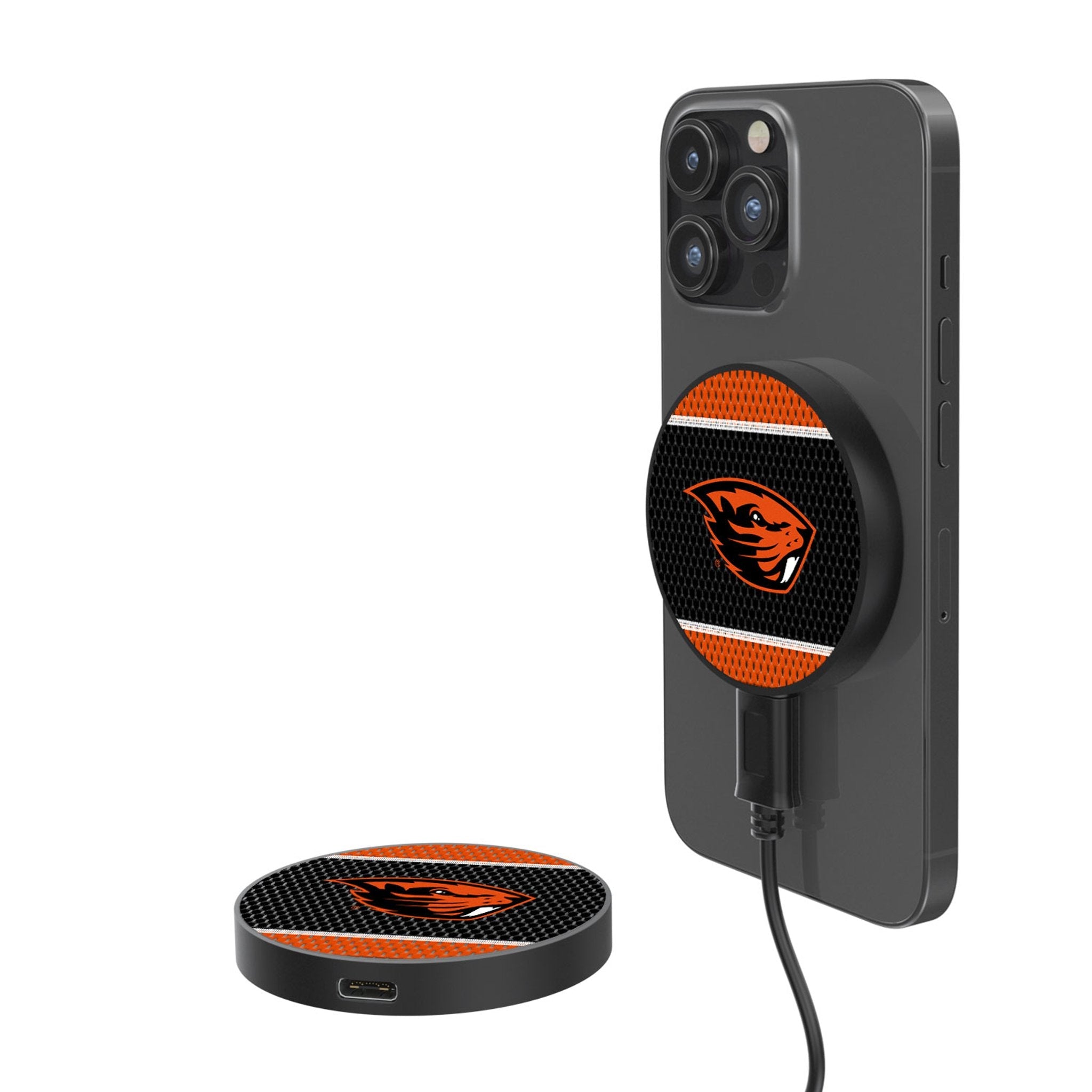 Oregon State University Beavers Mesh 15-Watt Wireless Magnetic Charger - Sports Gifts, Sports Memorabilia, Sports Collectibles, Fan Shop
