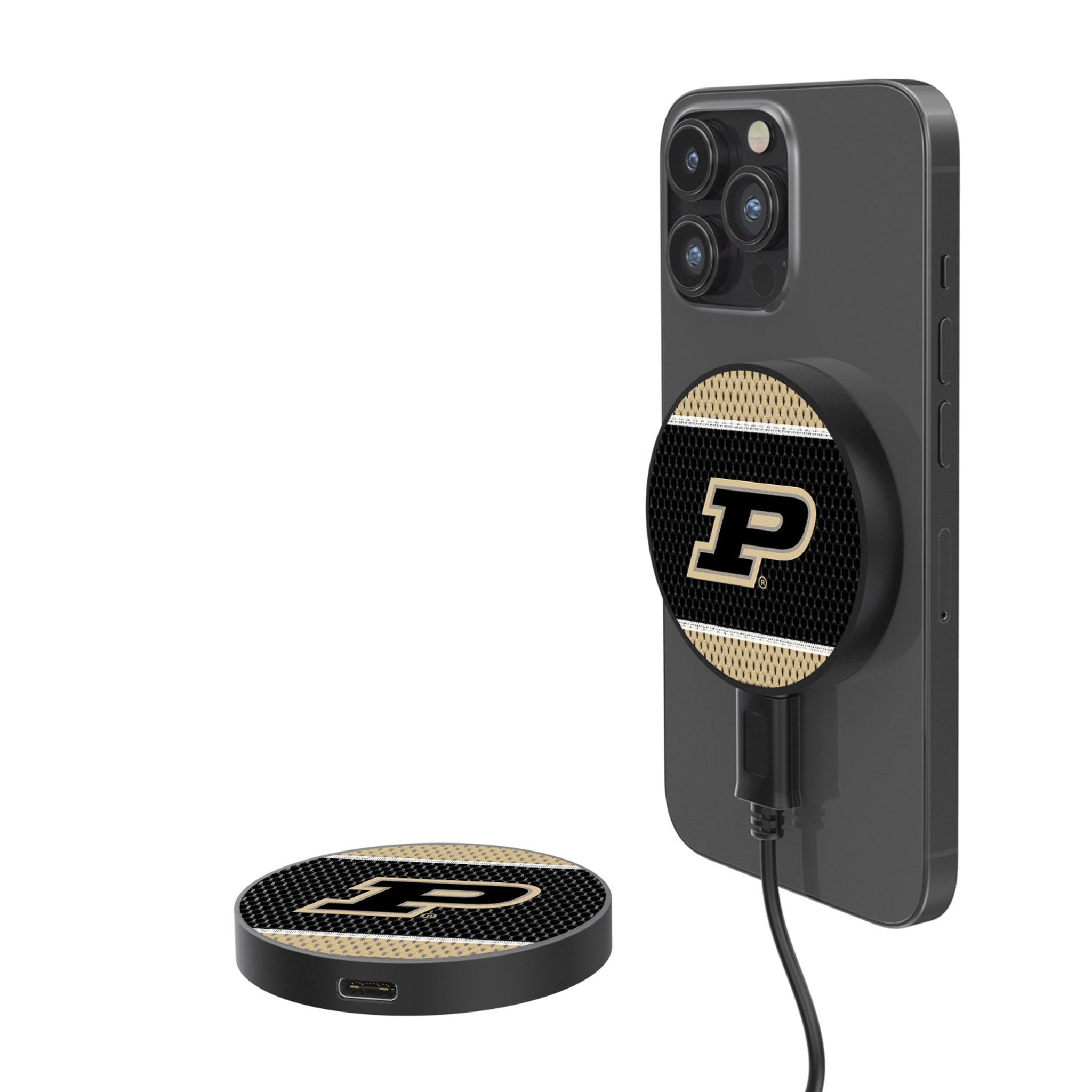 Purdue University Boilermakers Mesh 15-Watt Wireless Magnetic Charger - Sports Gifts, Sports Memorabilia, Sports Collectibles, Fan Shop