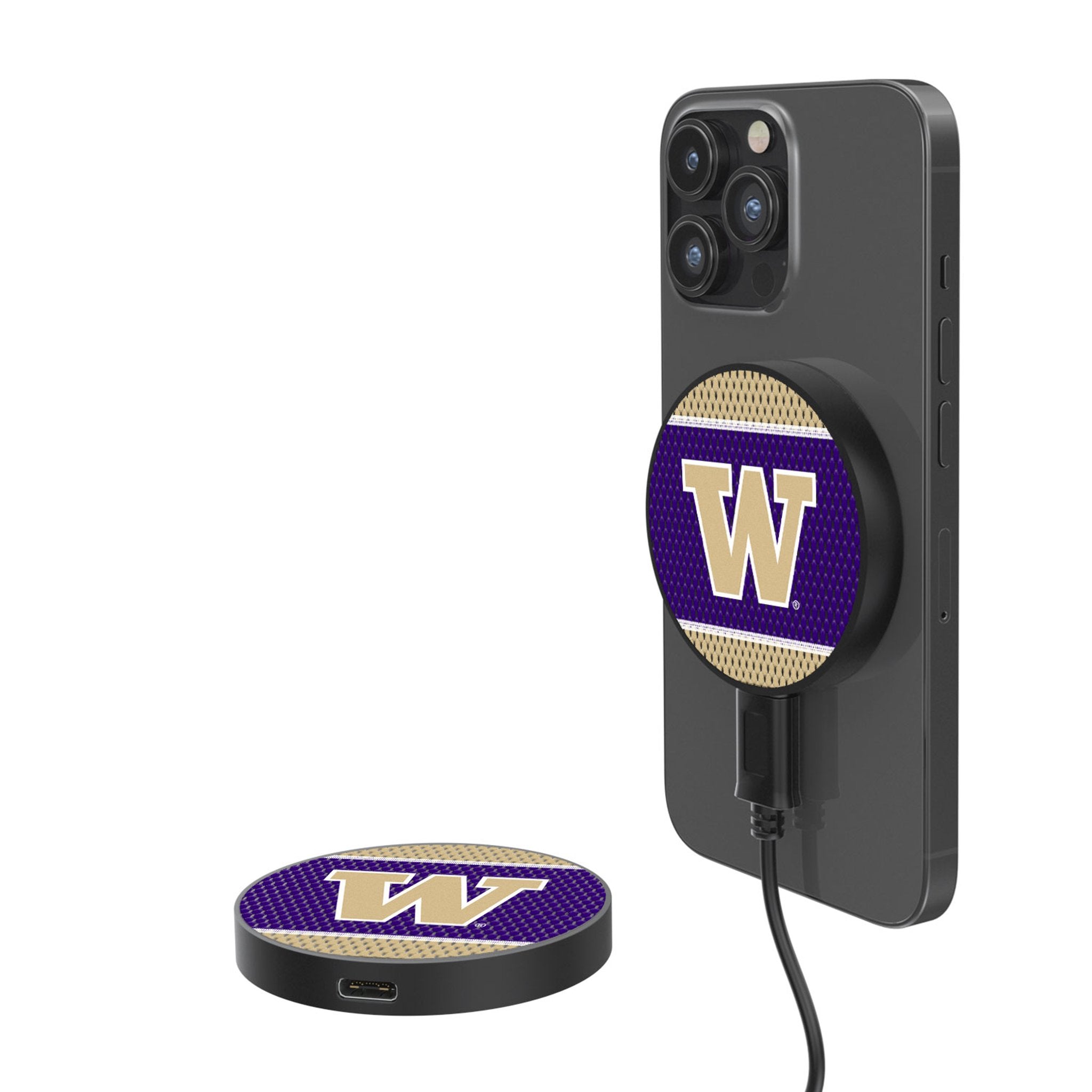 University of Washington Huskies Mesh 15-Watt Wireless Magnetic Charger - Sports Gifts, Sports Memorabilia, Sports Collectibles, Fan Shop