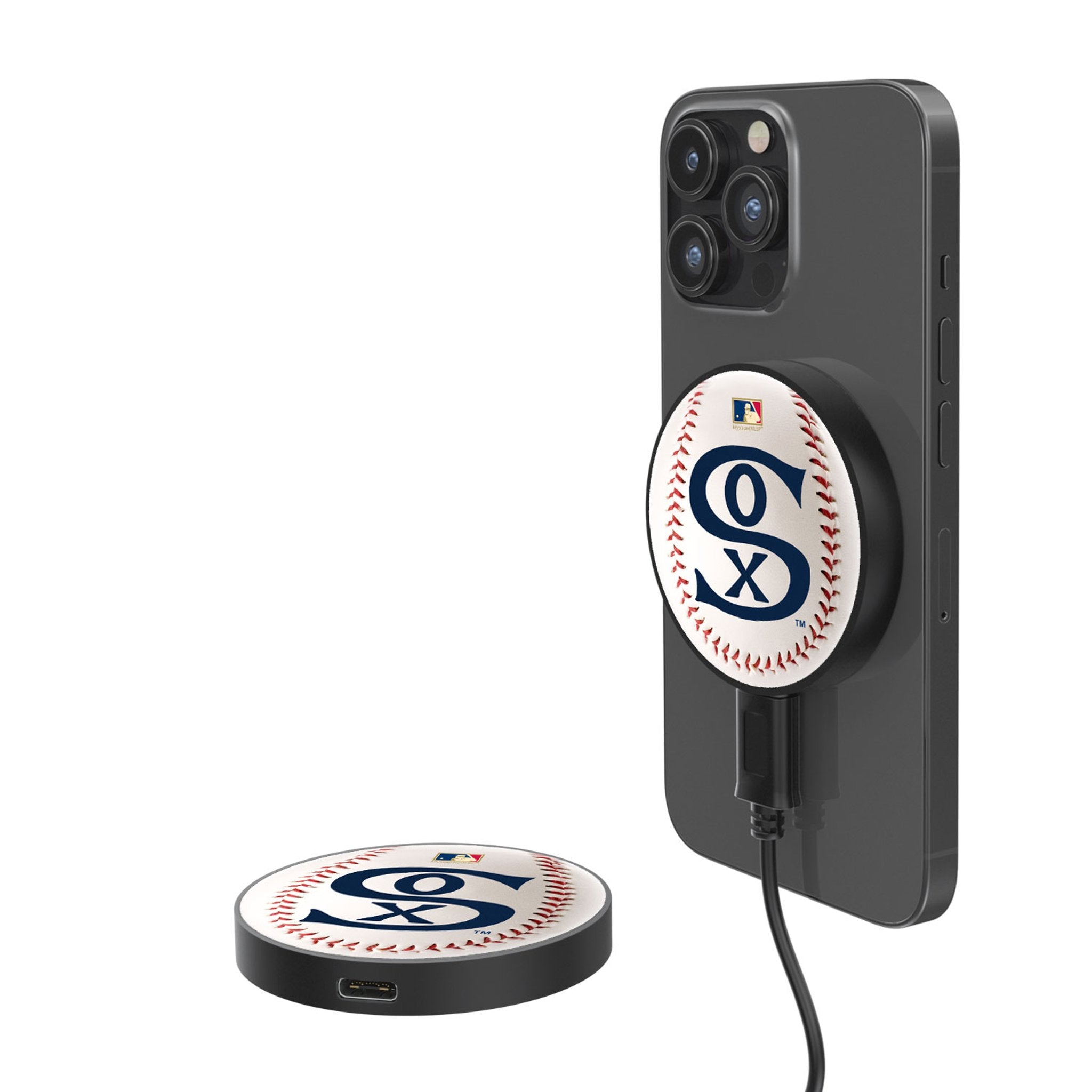 Chicago White Sox Road 1919-1921 - Cooperstown Collection Baseball 15-Watt Wireless Magnetic Charger - Sports Gifts, Sports Memorabilia, Sports Collectibles, Fan Shop
